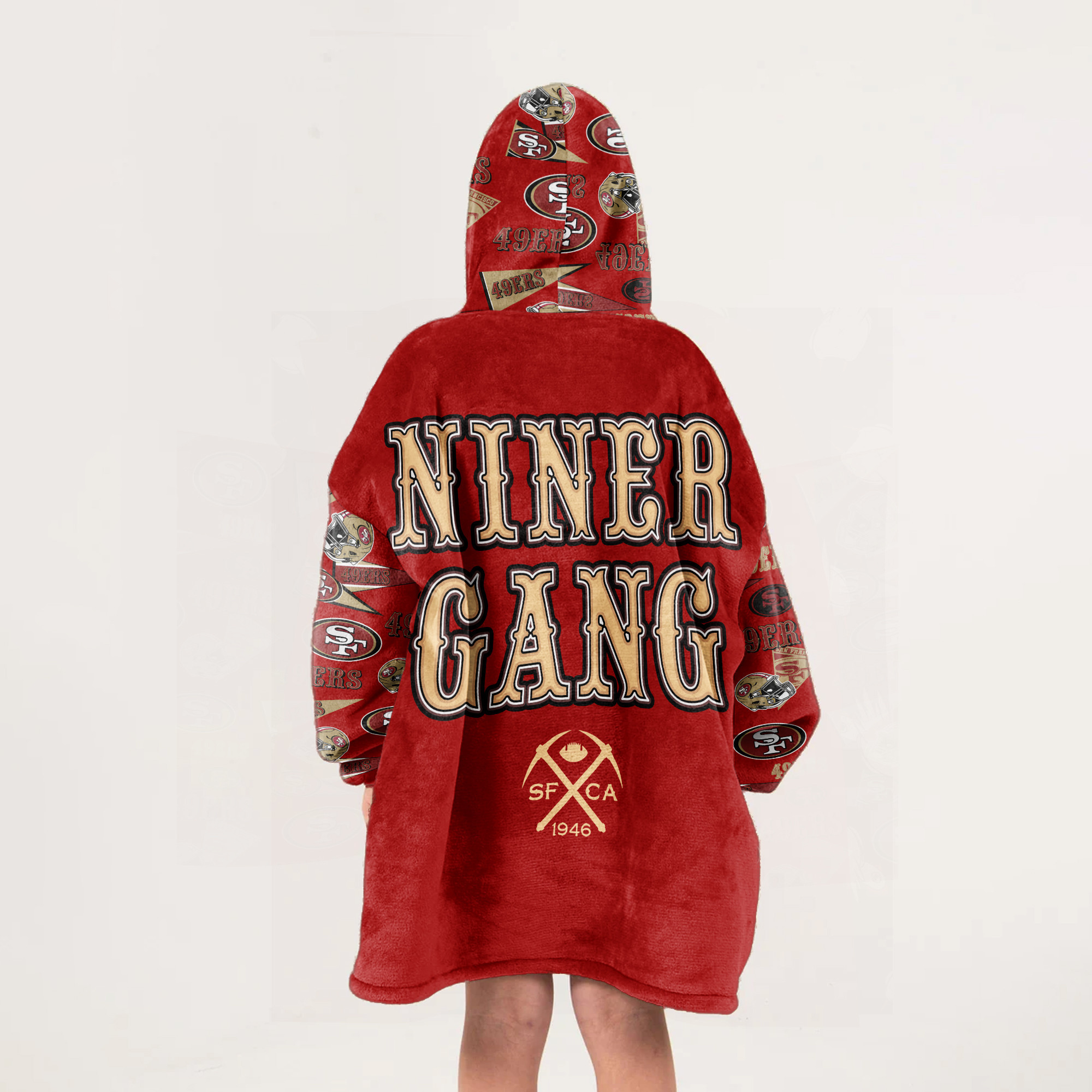 Adult San Francisco 49ers Football Unisex Blanket Hoodie