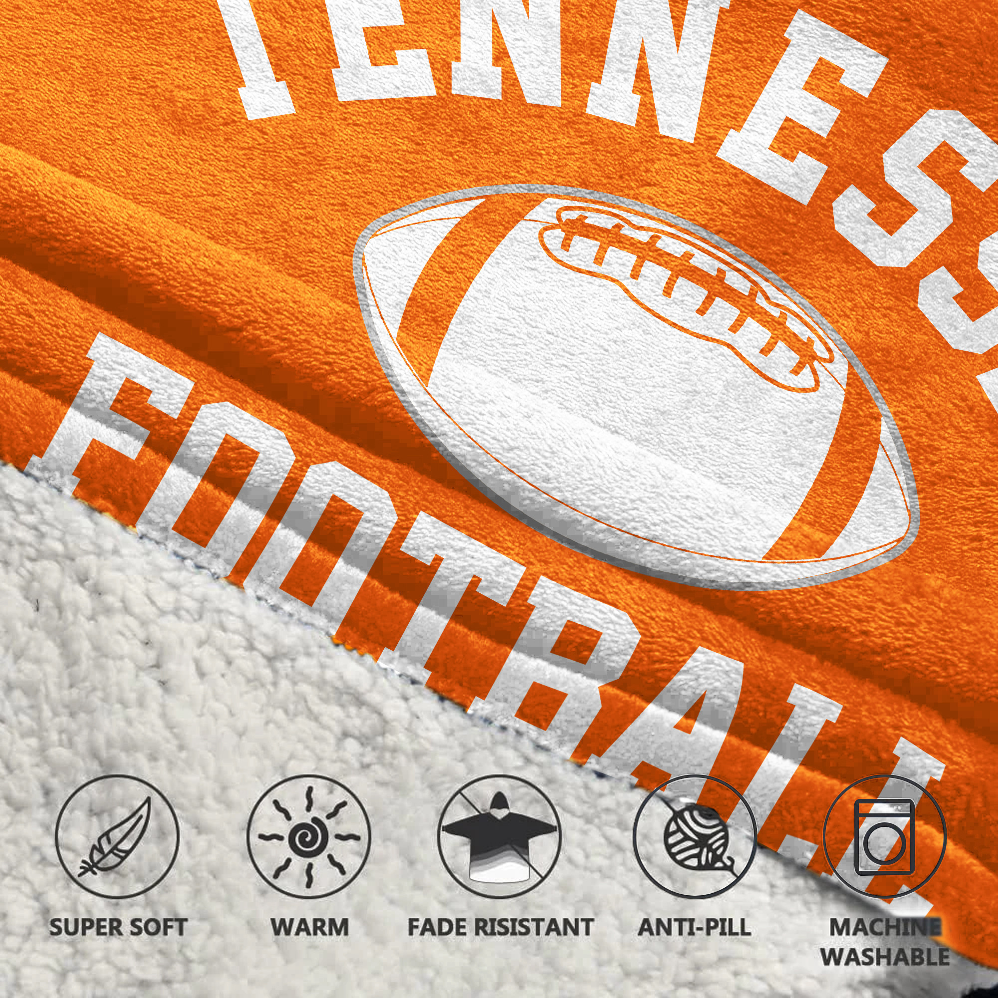 Adult Tennessee Football Unisex Blanket Hoodie