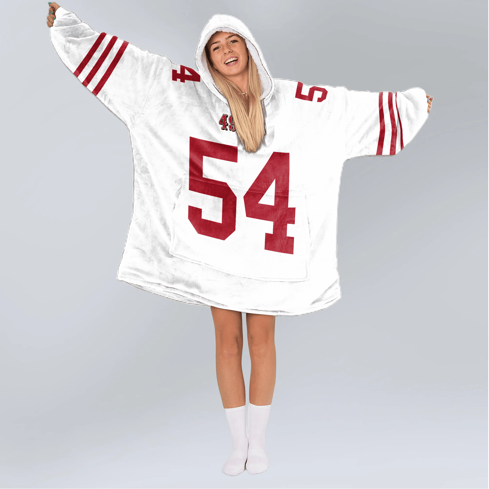 Adult F.W 54 San Francisco 49ers Football Unisex Blanket Hoodie