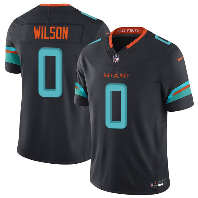Men's Zach Wilson #0 Miami Dolphins Rivalries Collection Limited Jersey-Navy