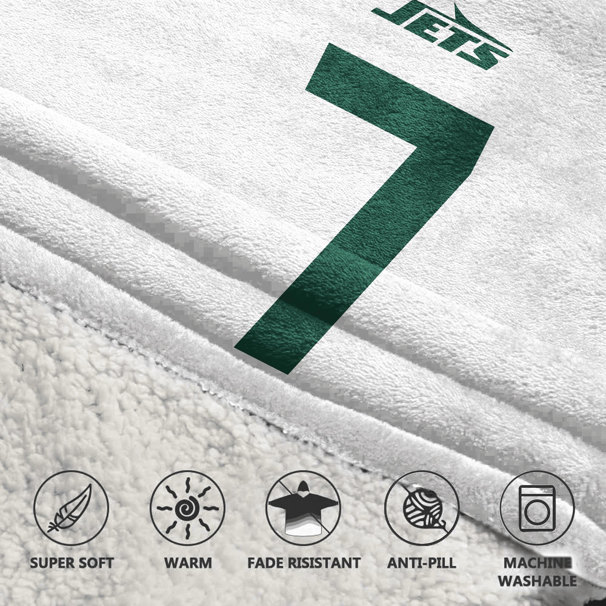 Adult J.F 7 New York J Football Unisex Blanket Hoodie