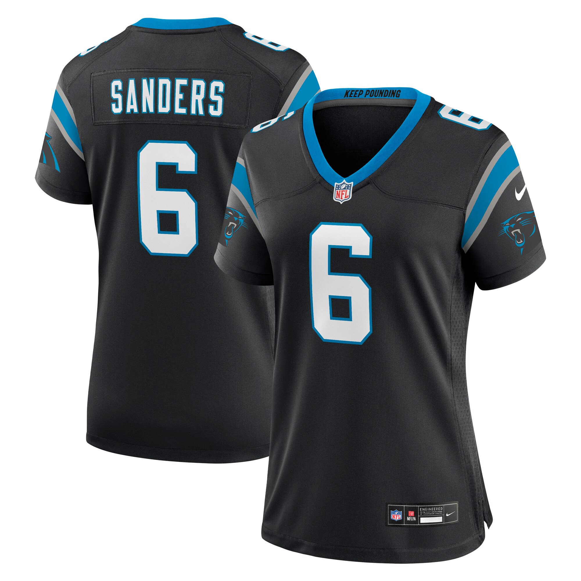 Miles Sanders Carolina Panthers Women's Team Game Jersey - Black