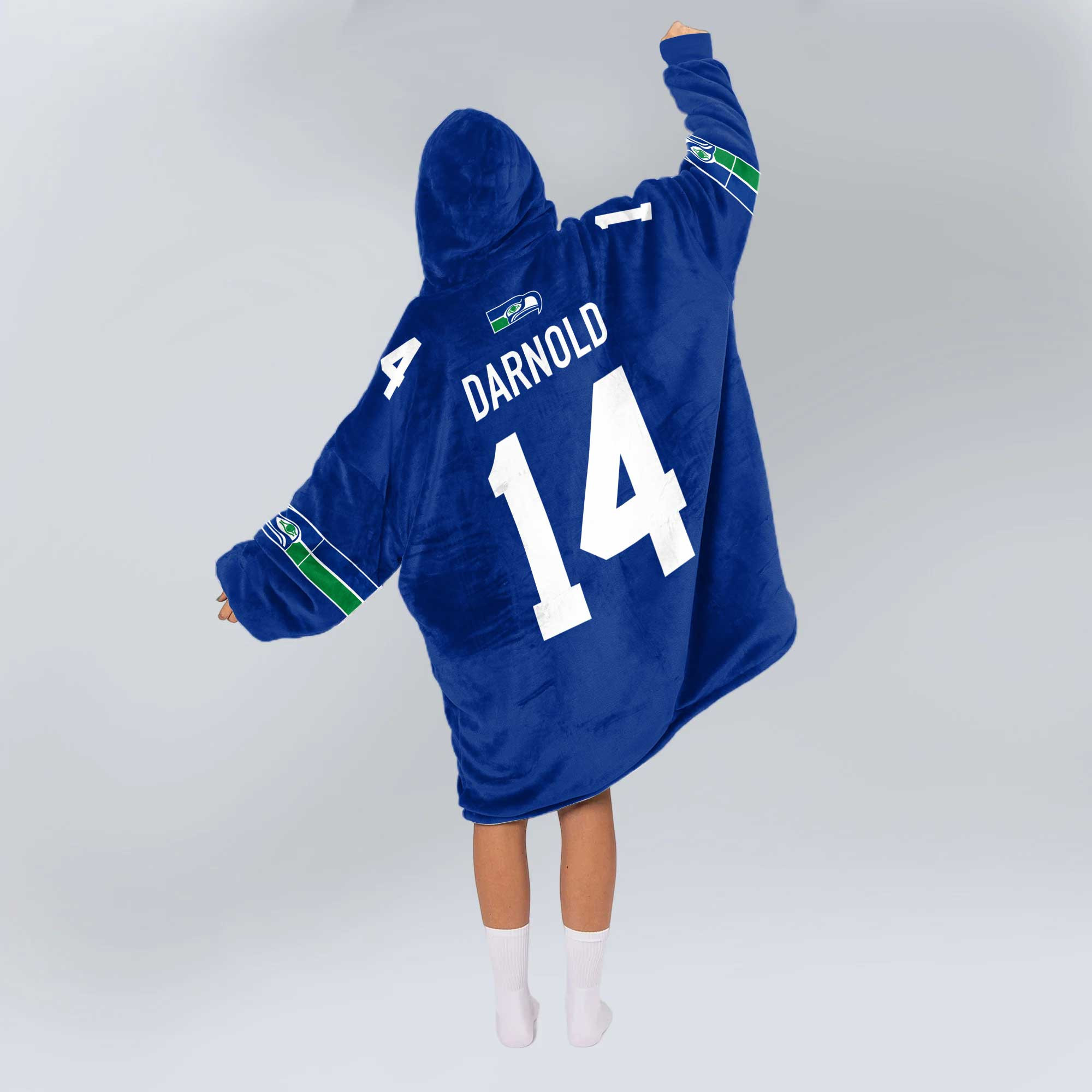 Adult 14 Seattle Football Unisex Blanket Hoodie