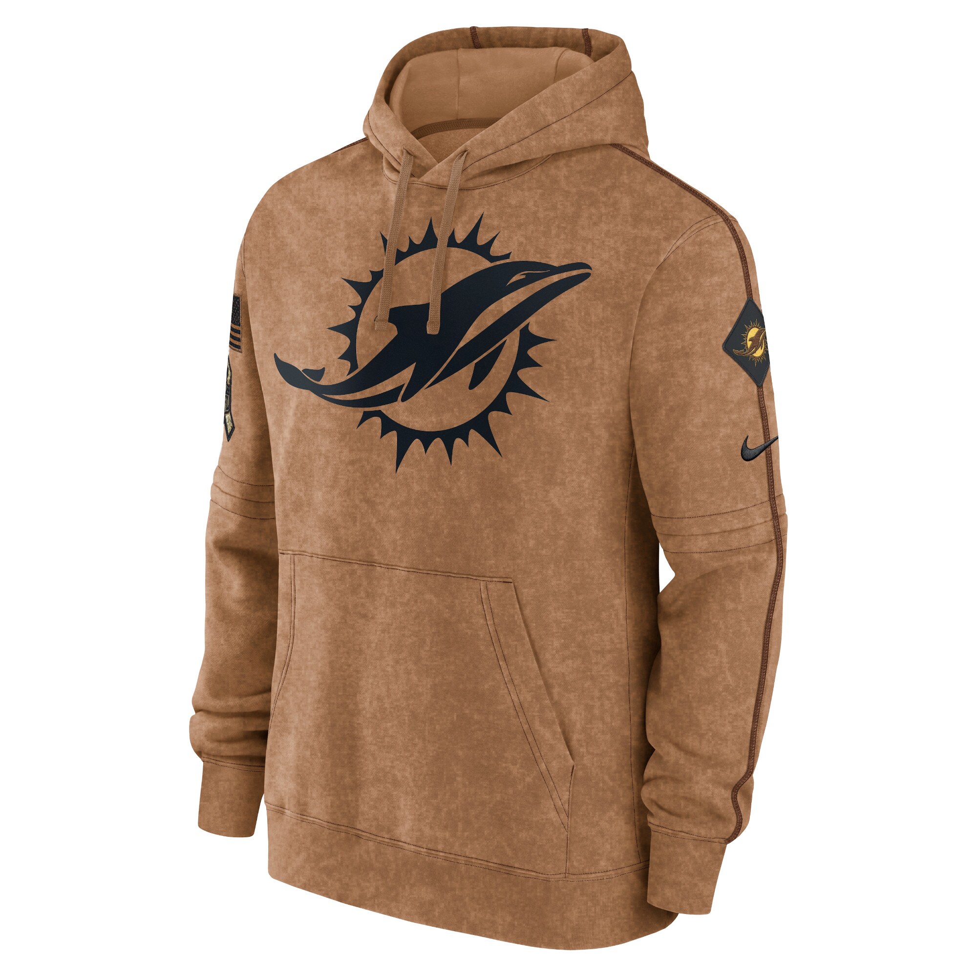 Miami Dolphins  2023 Salute To Service Club Pullover Hoodie - Brown