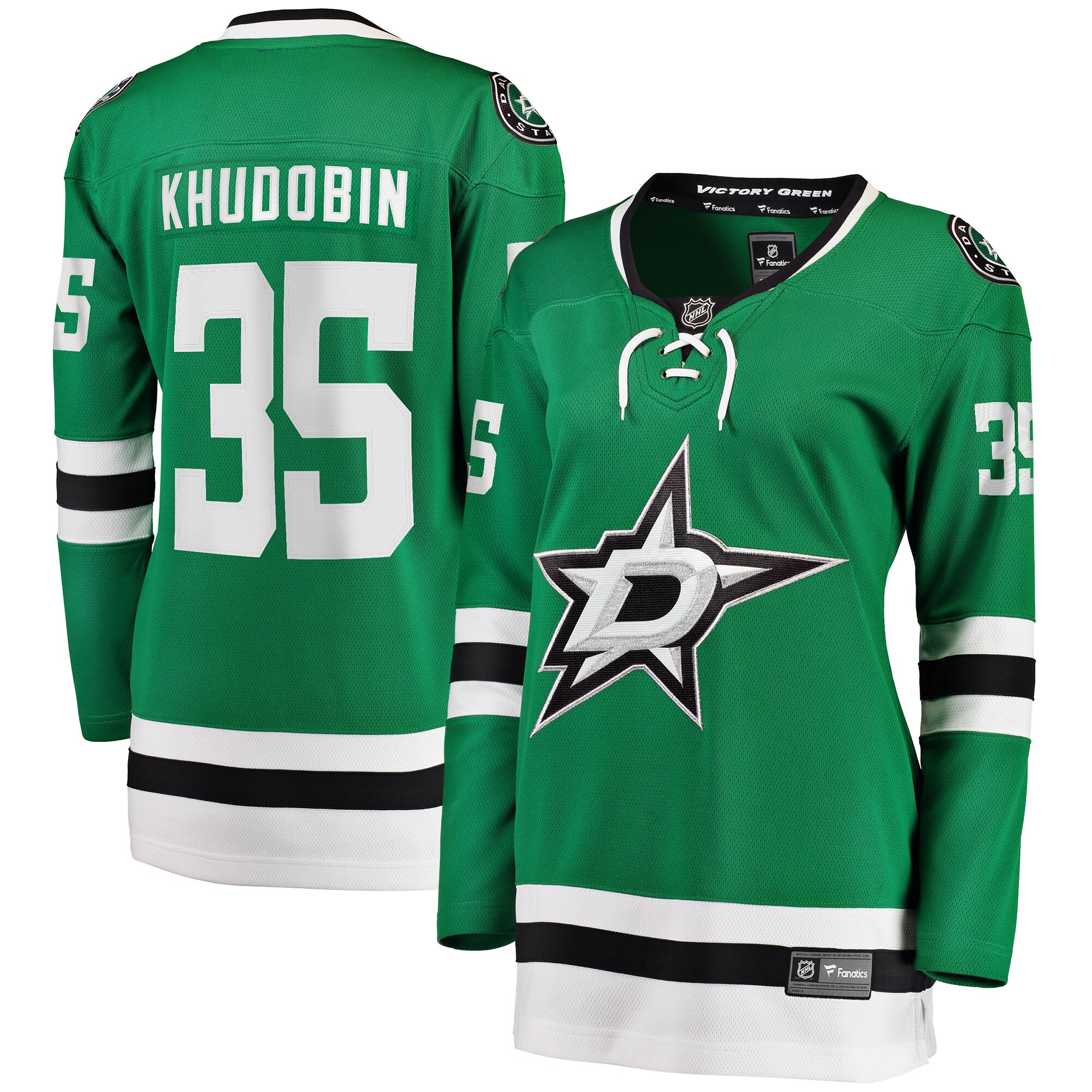 Anton Khudobin Dallas Stars Women's Home Breakaway Player Jersey - Kelly Green