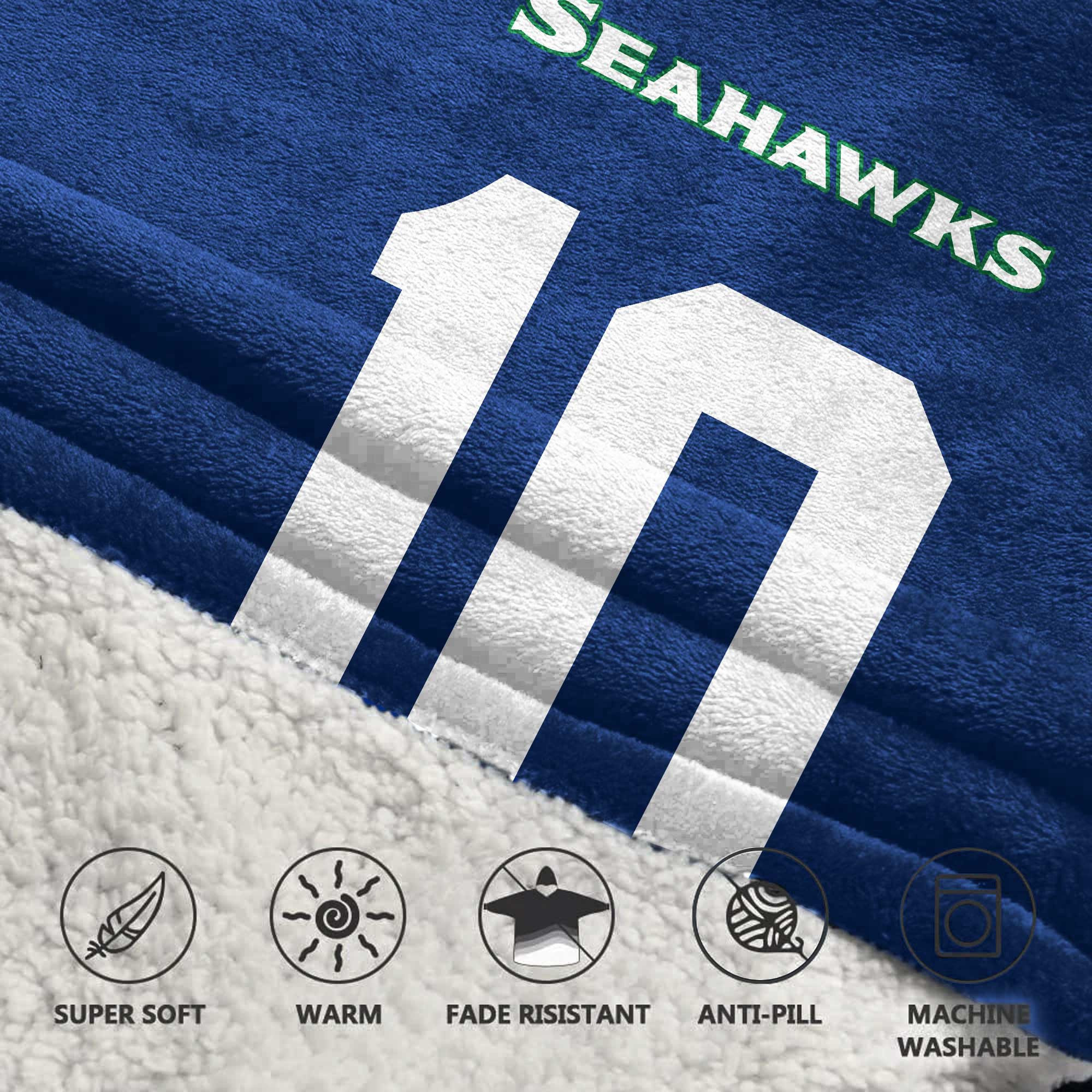 Kid 10 Seattle Football Unisex Blanket Hoodie