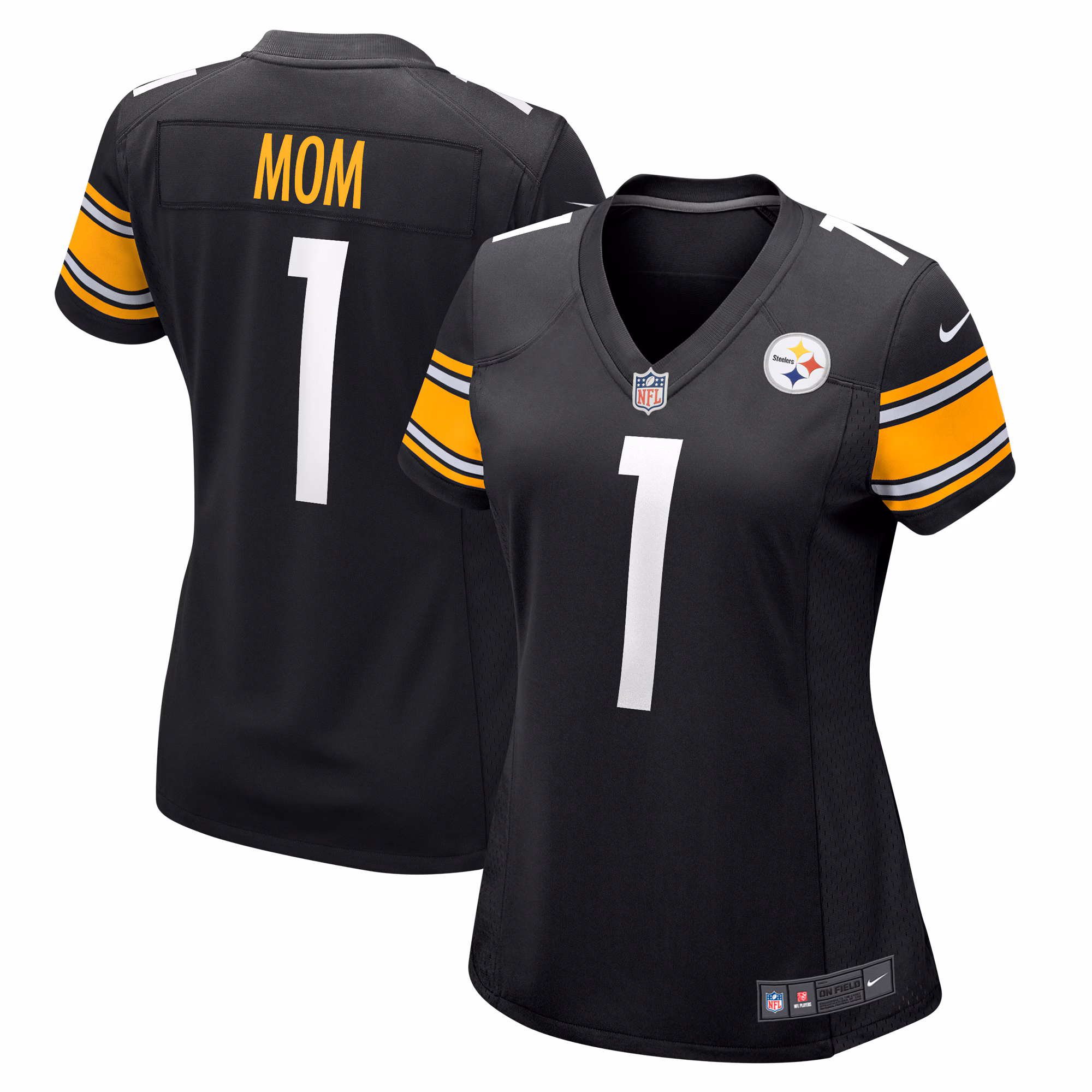 Number 1 Mom Pittsburgh Steelers Women's Game Jersey - Black