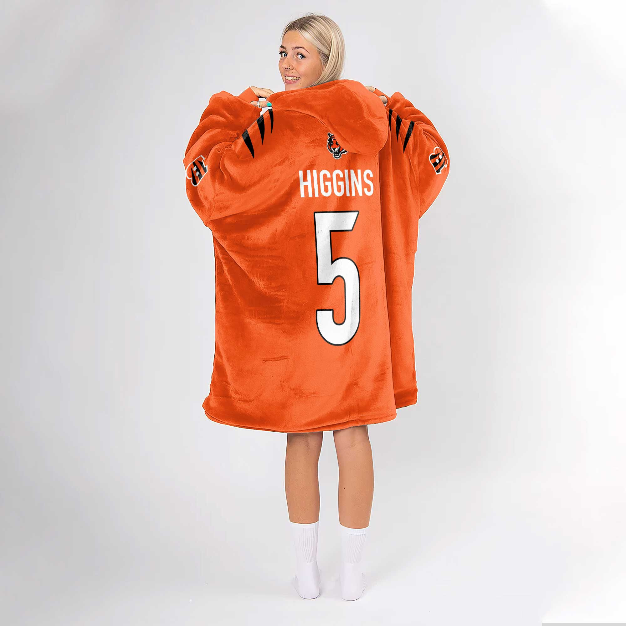 Adult 5 Cincinnati Football Unisex Blanket Hoodie
