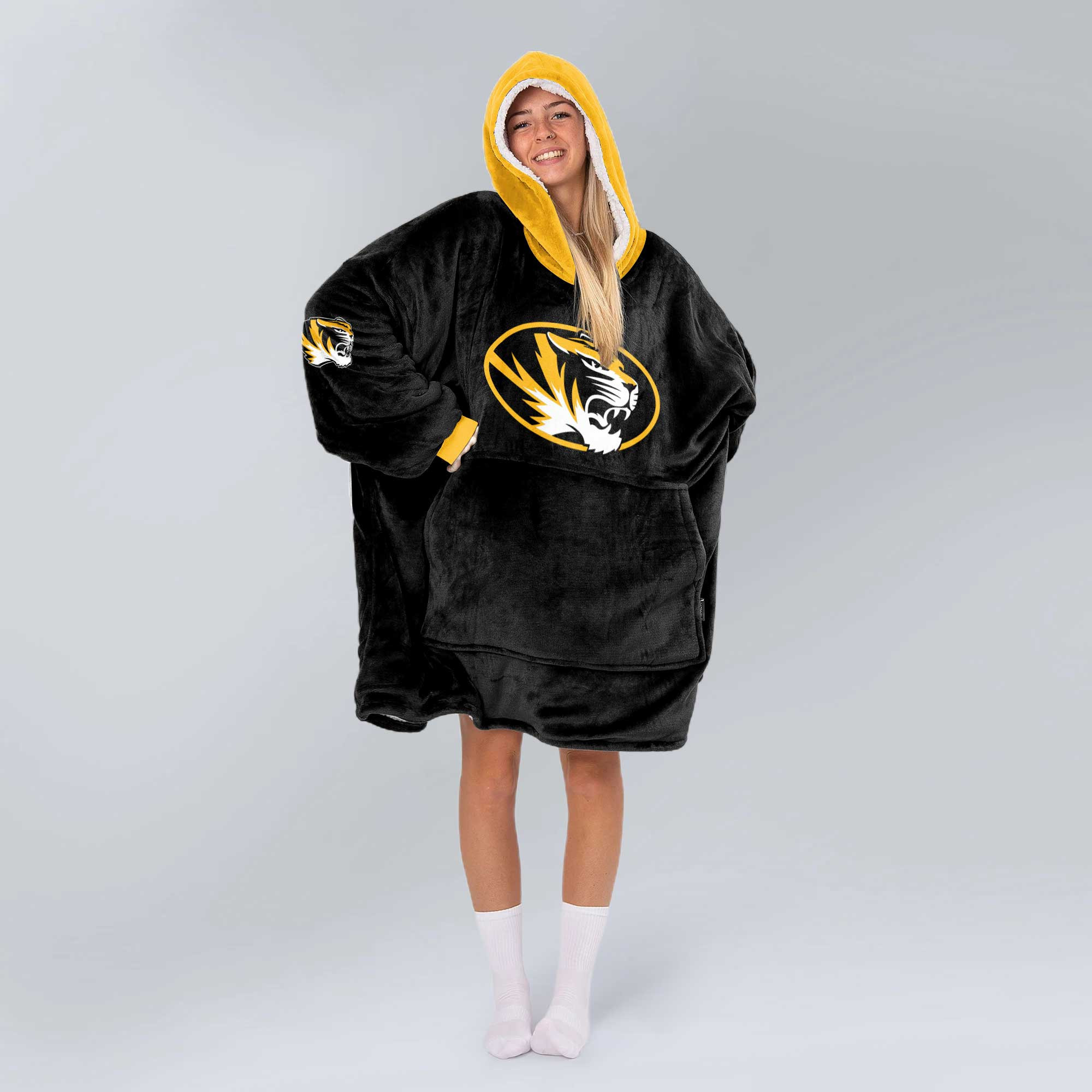 Adult 1 Missouri Football Unisex Blanket Hoodie