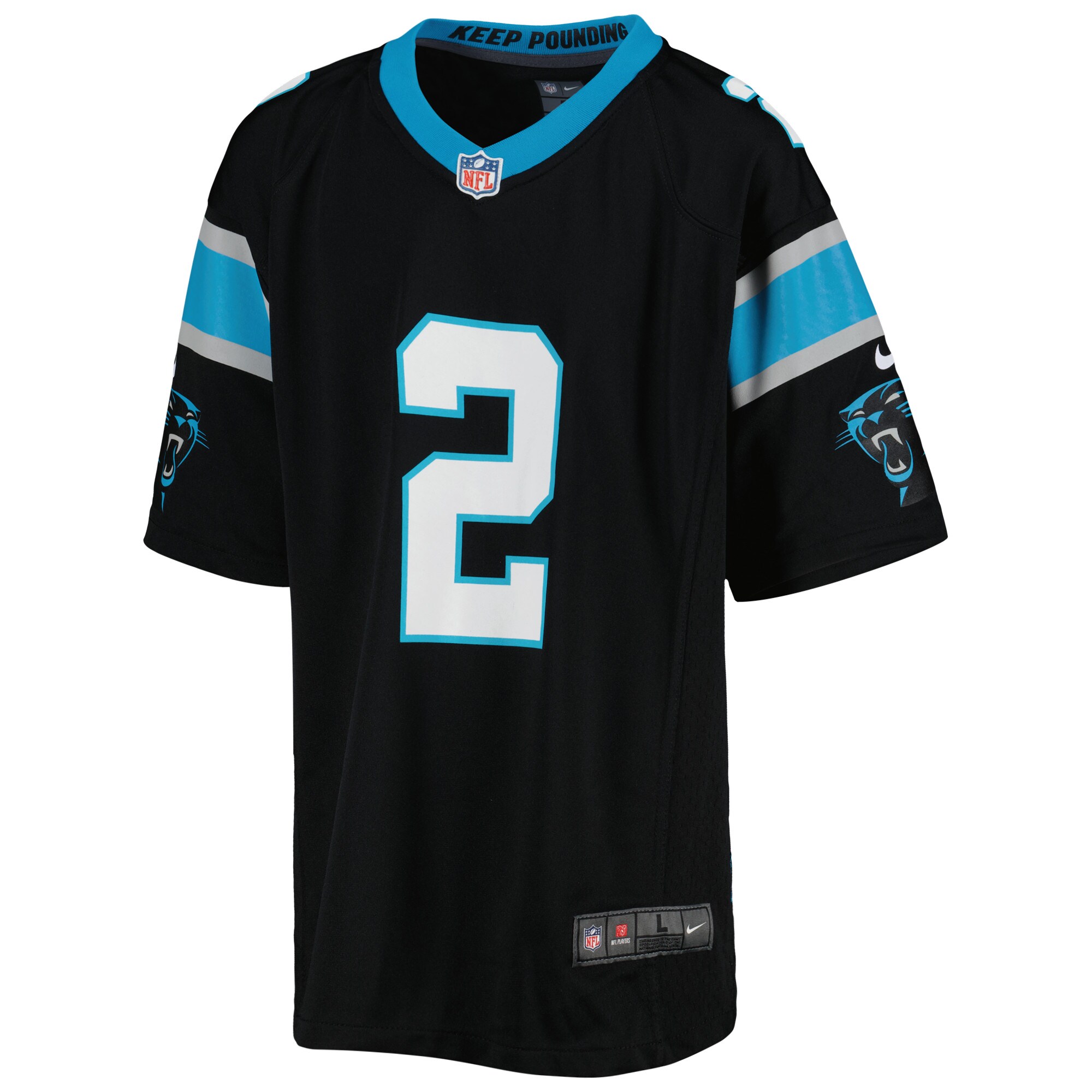 D.J. Moore Carolina Panthers  Youth Game Jersey - Black
