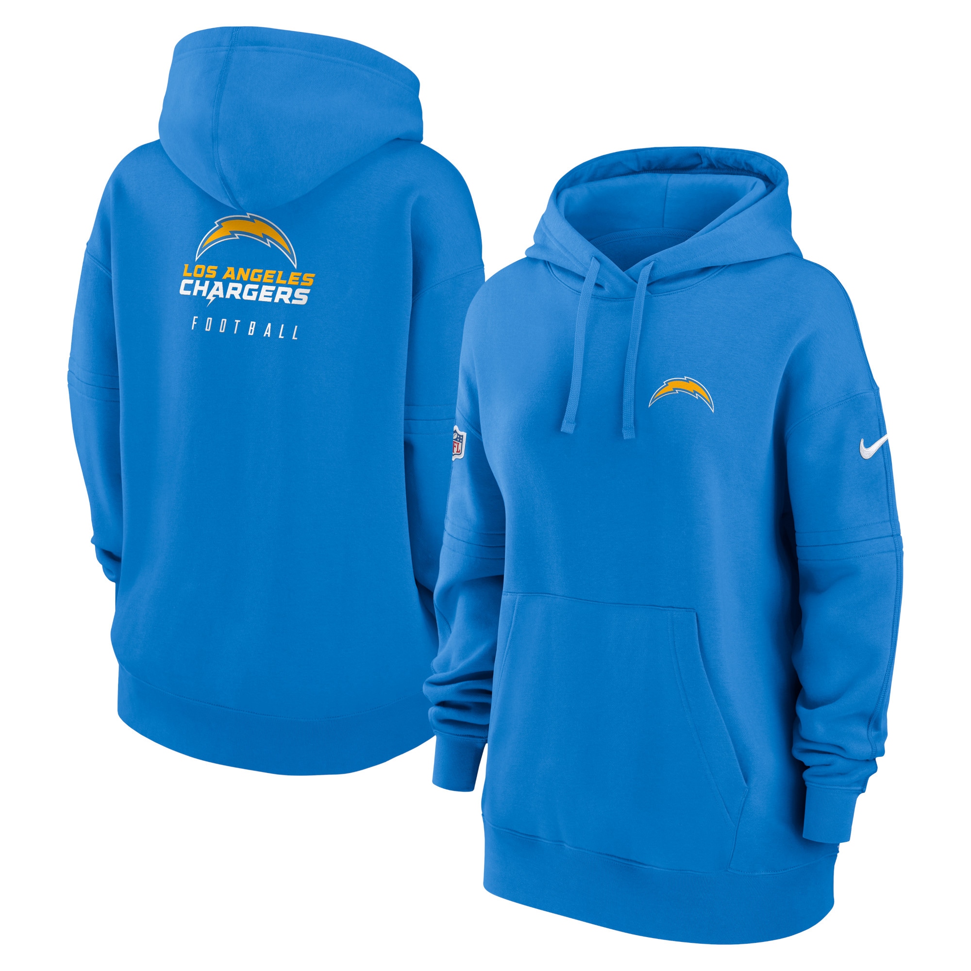 Los Angeles Chargers  Women's 2023 Sideline Club Fleece Pullover Hoodie - Powder Blue