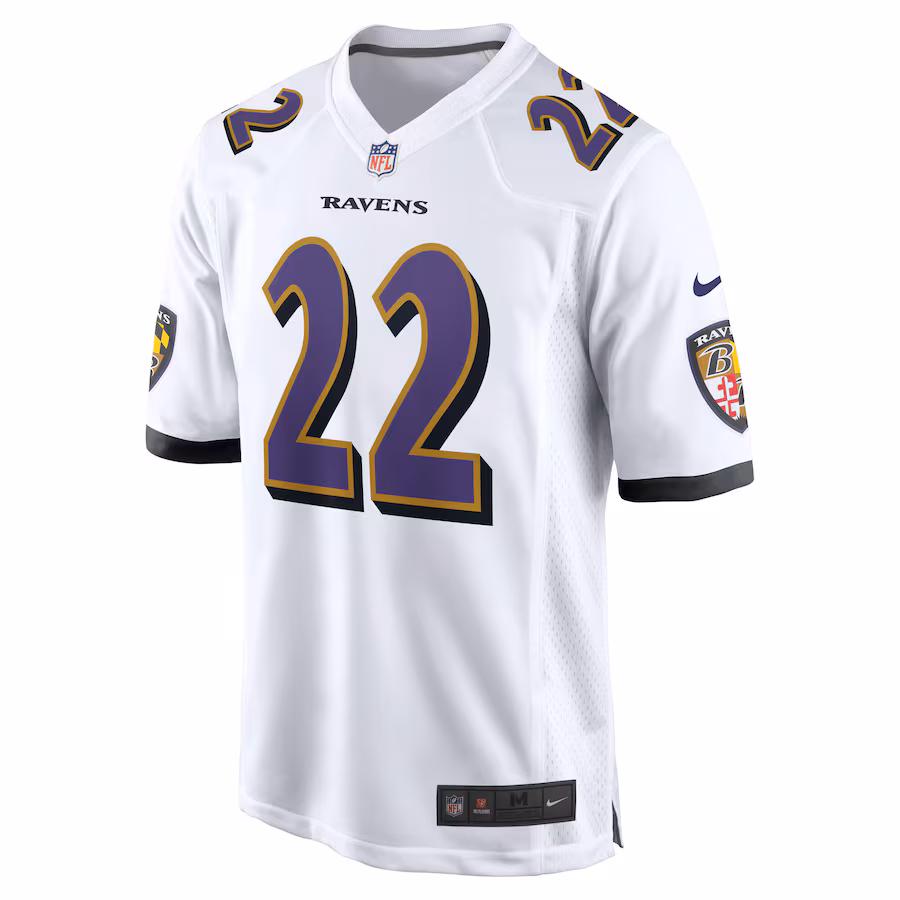 Men's Derrick Henry #22 White Baltimore Ravens White Game Jersey