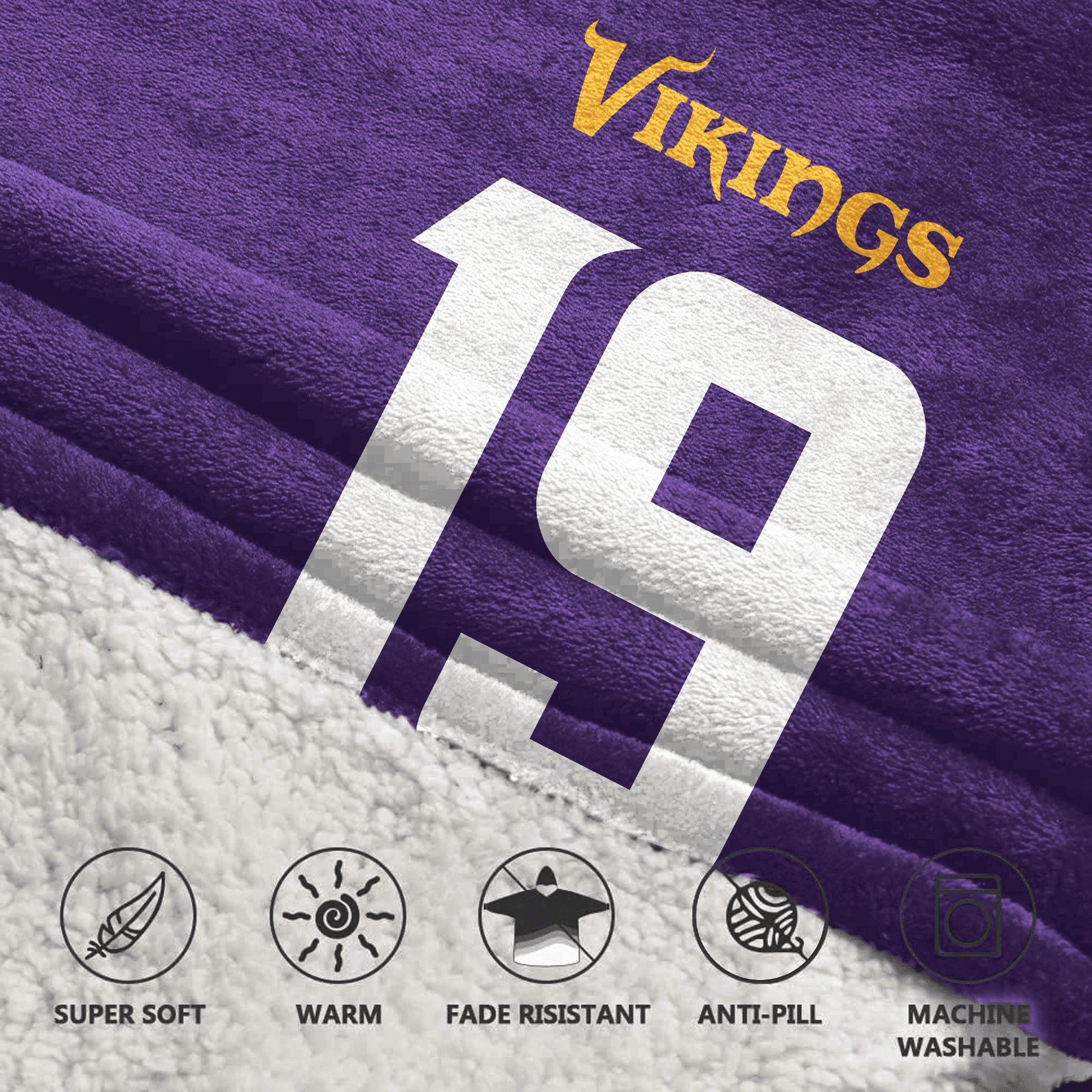 Adult 19 Minnesota Football Unisex Blanket Hoodie