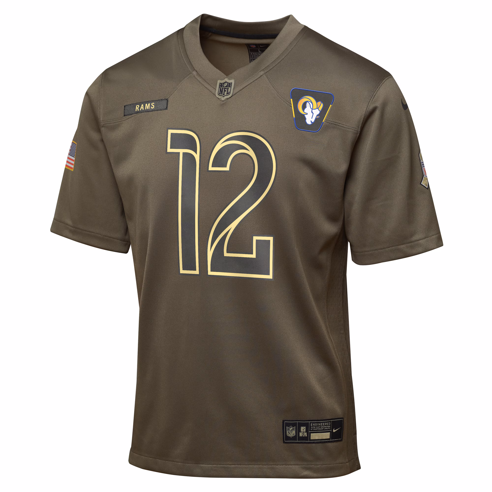 Youth Los Angeles Rams Puka Nacua Olive 2025 Salute to Service Game Jersey