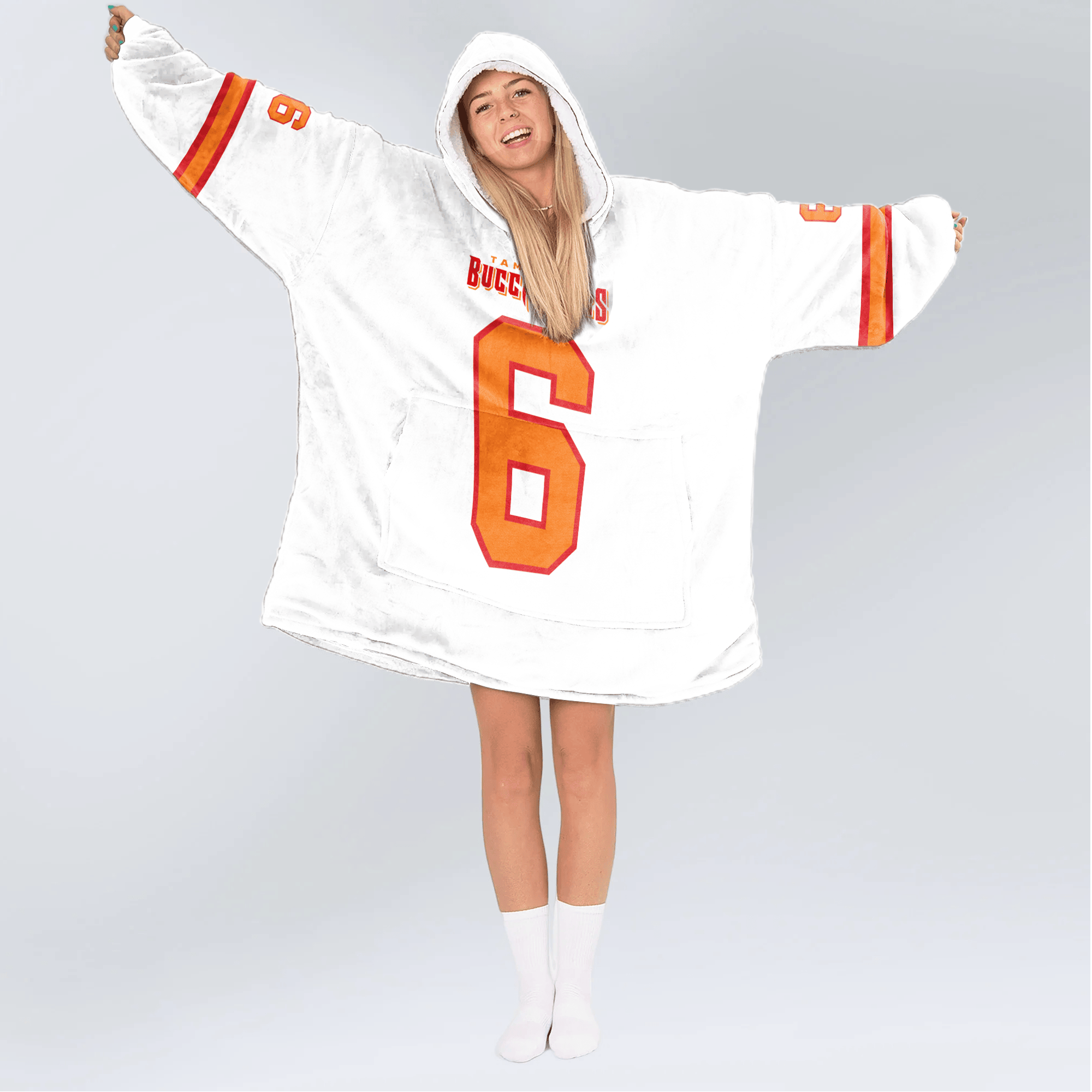 Adult B.M 6 Tampa Bay Football Unisex Blanket Hoodie