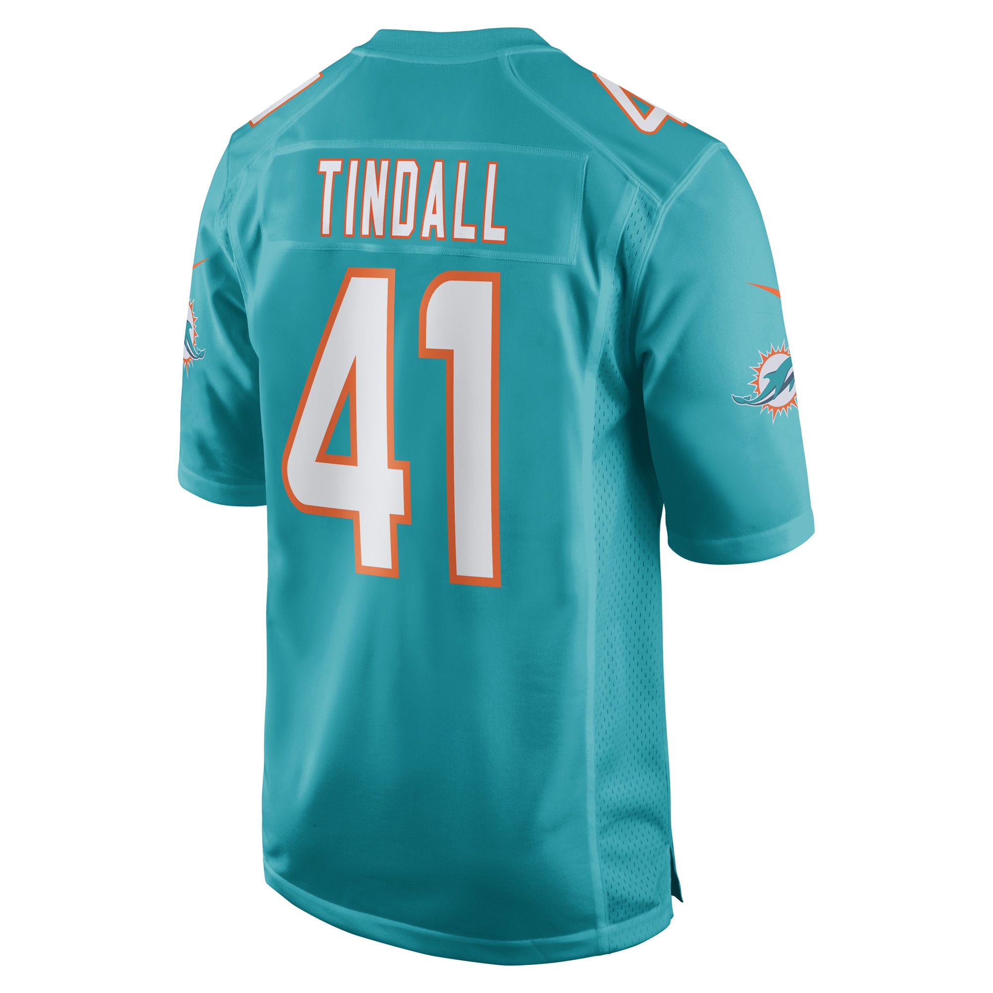 Channing Tindall Miami Dolphins Game Player Jersey - Aqua