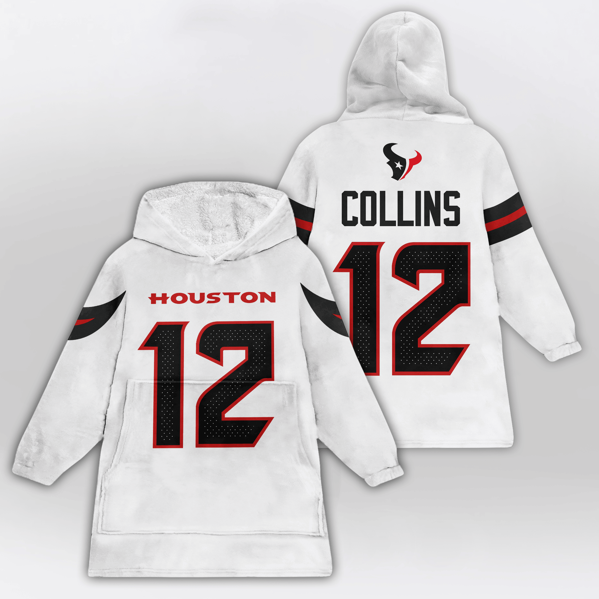 Adult N.C 12 Houston Football Unisex Blanket Hoodie
