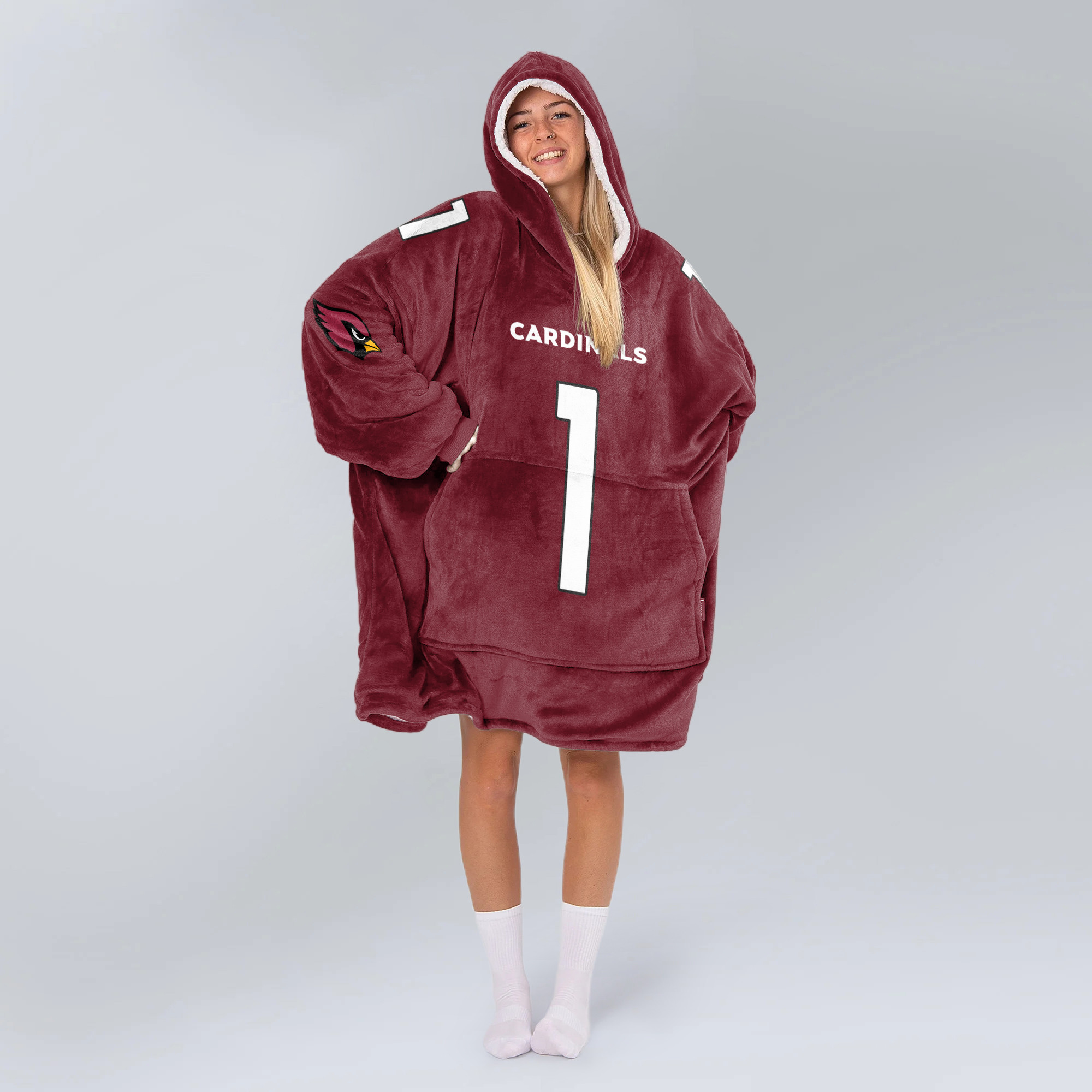 Adult 1 Arizona Cardinals Football Unisex Blanket Hoodie