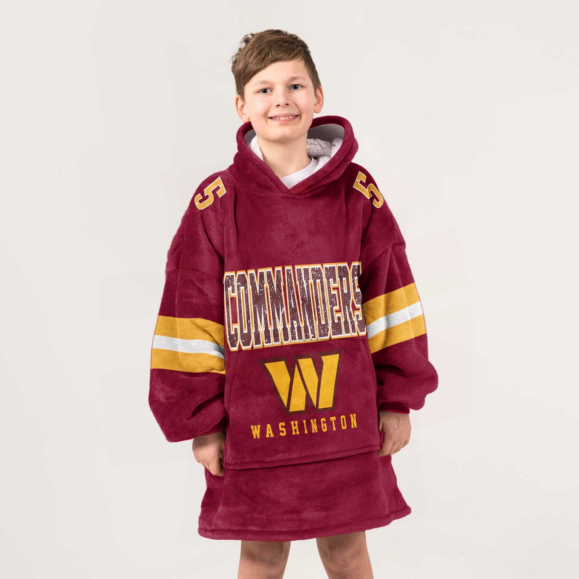 Adult 5 Washington Football Unisex Blanket Hoodie