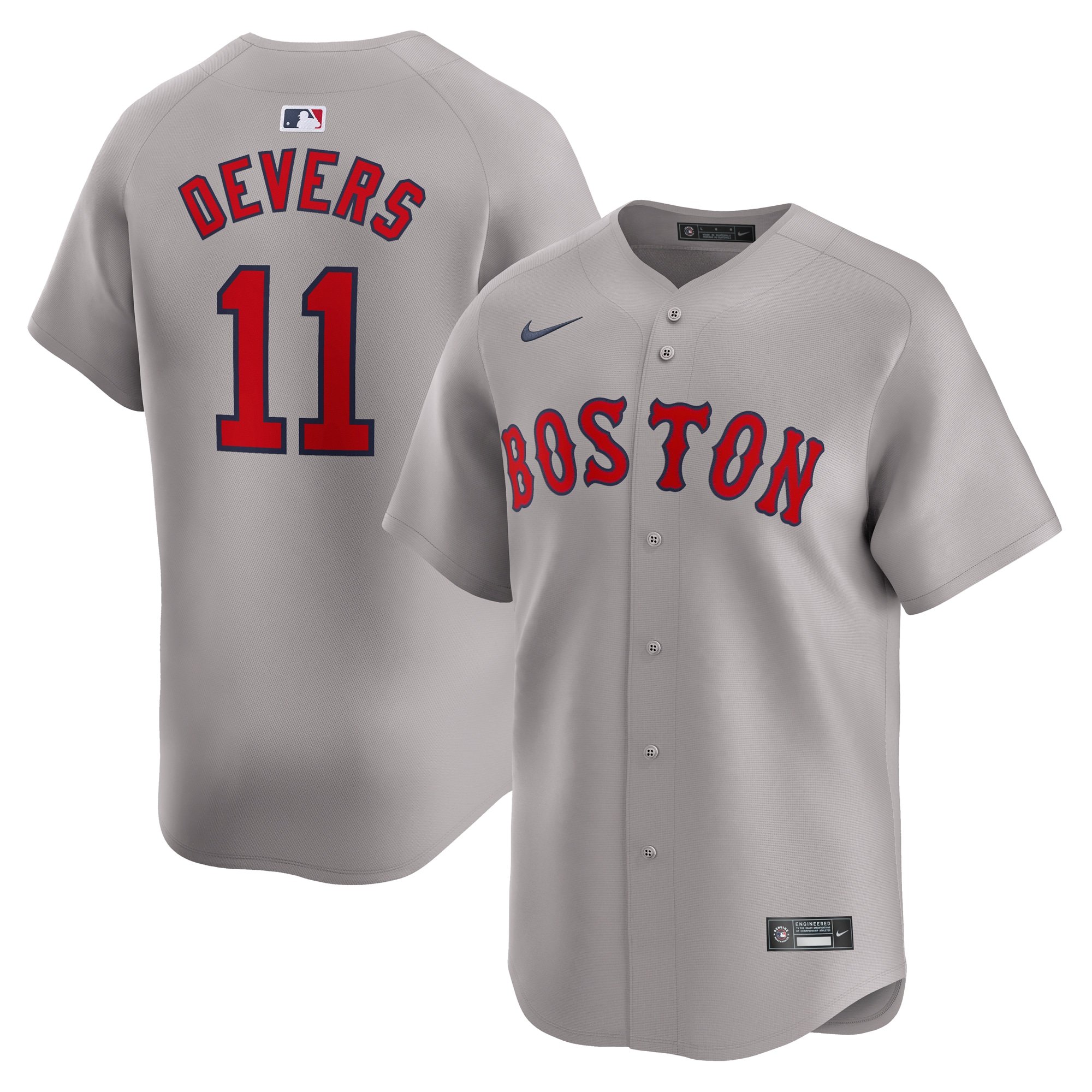 Men's Boston Red Sox #11 Rafael Devers  Gray Away Limited Player Jersey