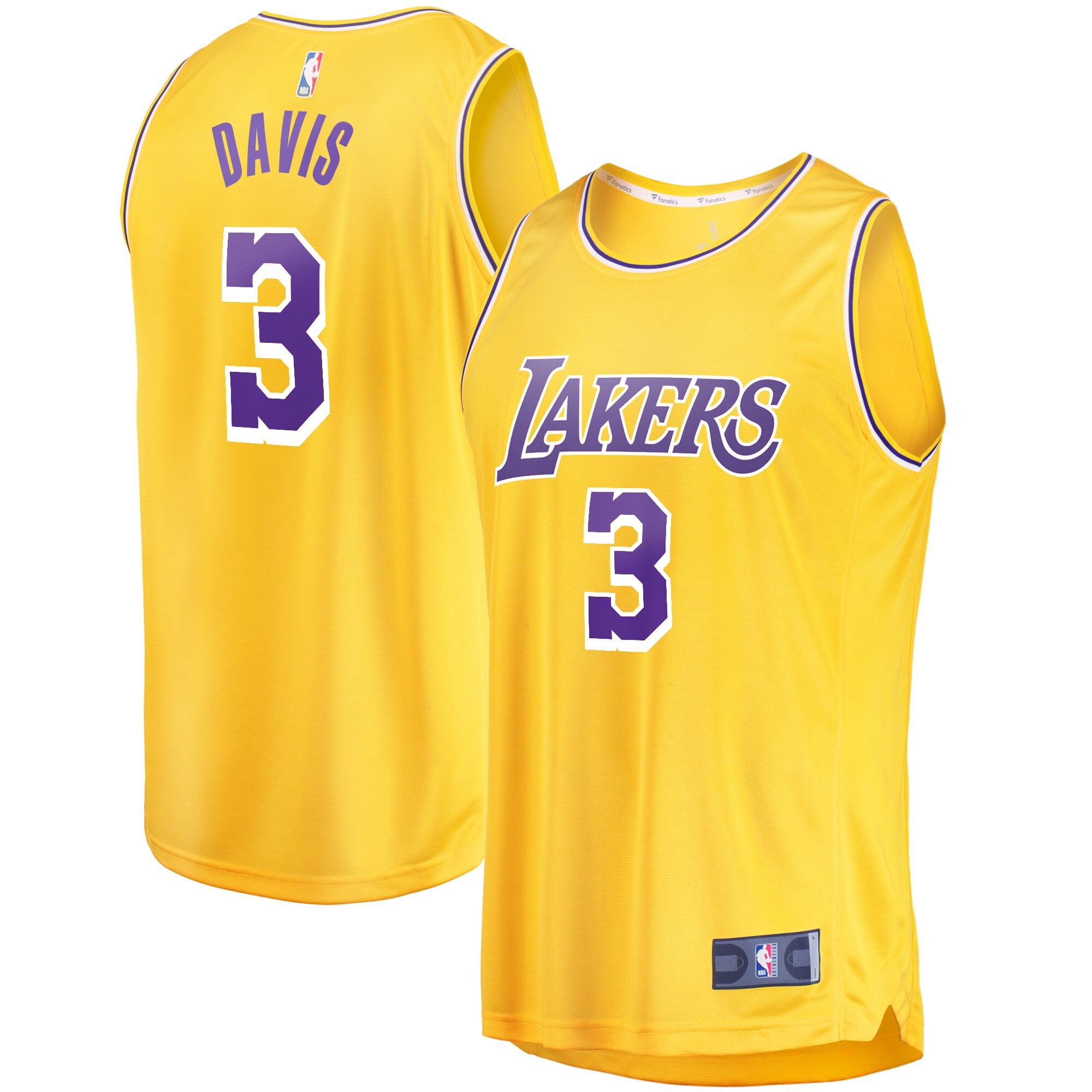 Anthony Davis Los Angeles Lakers  2021/22 Fast Break Replica Jersey - Icon Edition - Gold