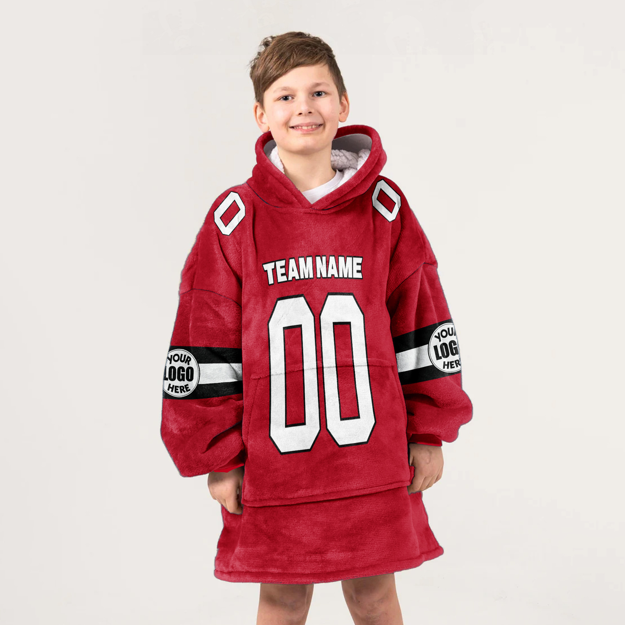 Adult Custom Blanket Hoodie Georgia Inspired Color