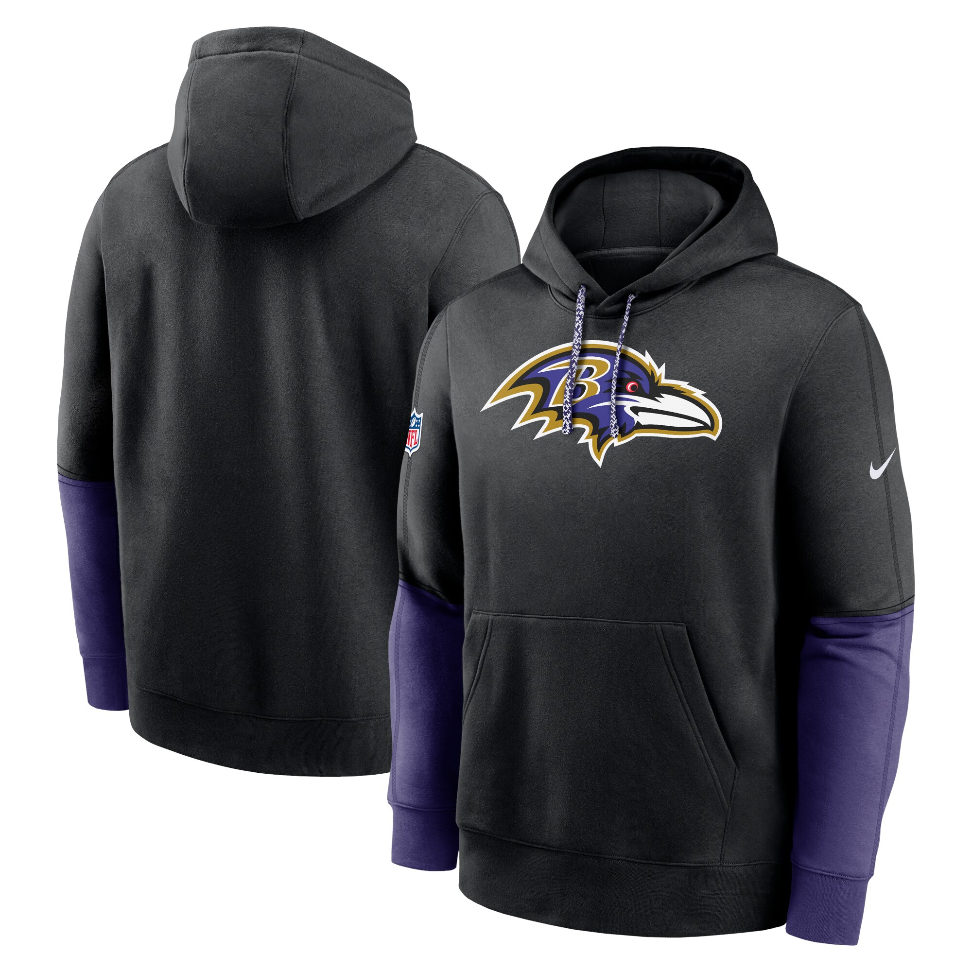 Baltimore Ravens 2024 Sideline Club Pullover Hoodie - Black