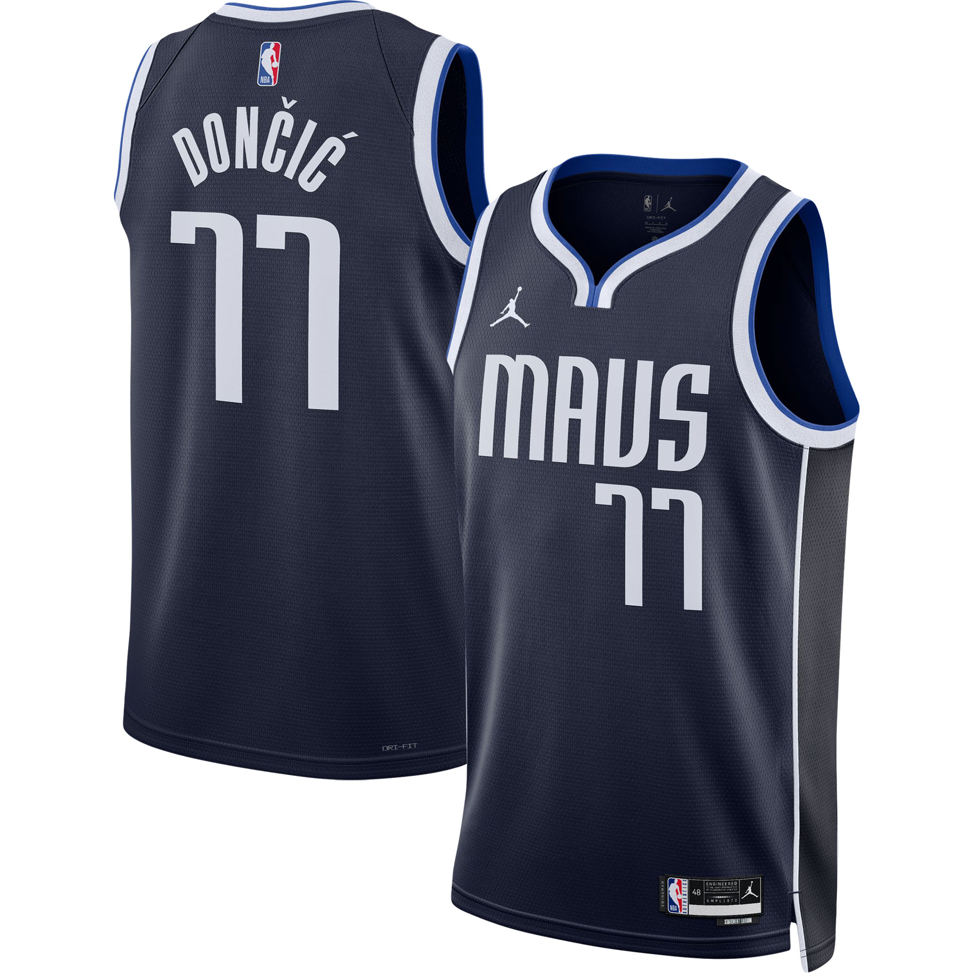 Luka Dončić 2022/23 Dallas Mavericks  Unisex Swingman Jersey - Statement Edition - Navy