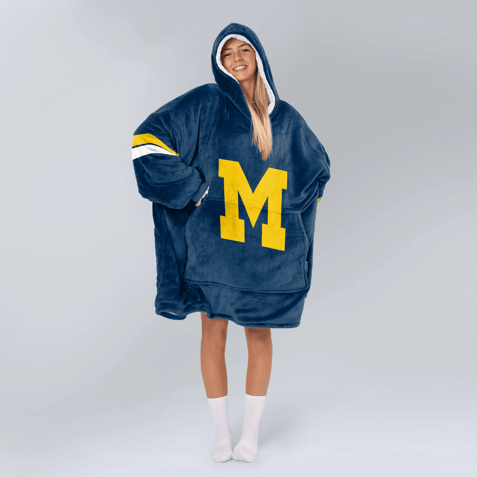 Adult 1 Michigan Football Unisex Blanket Hoodie