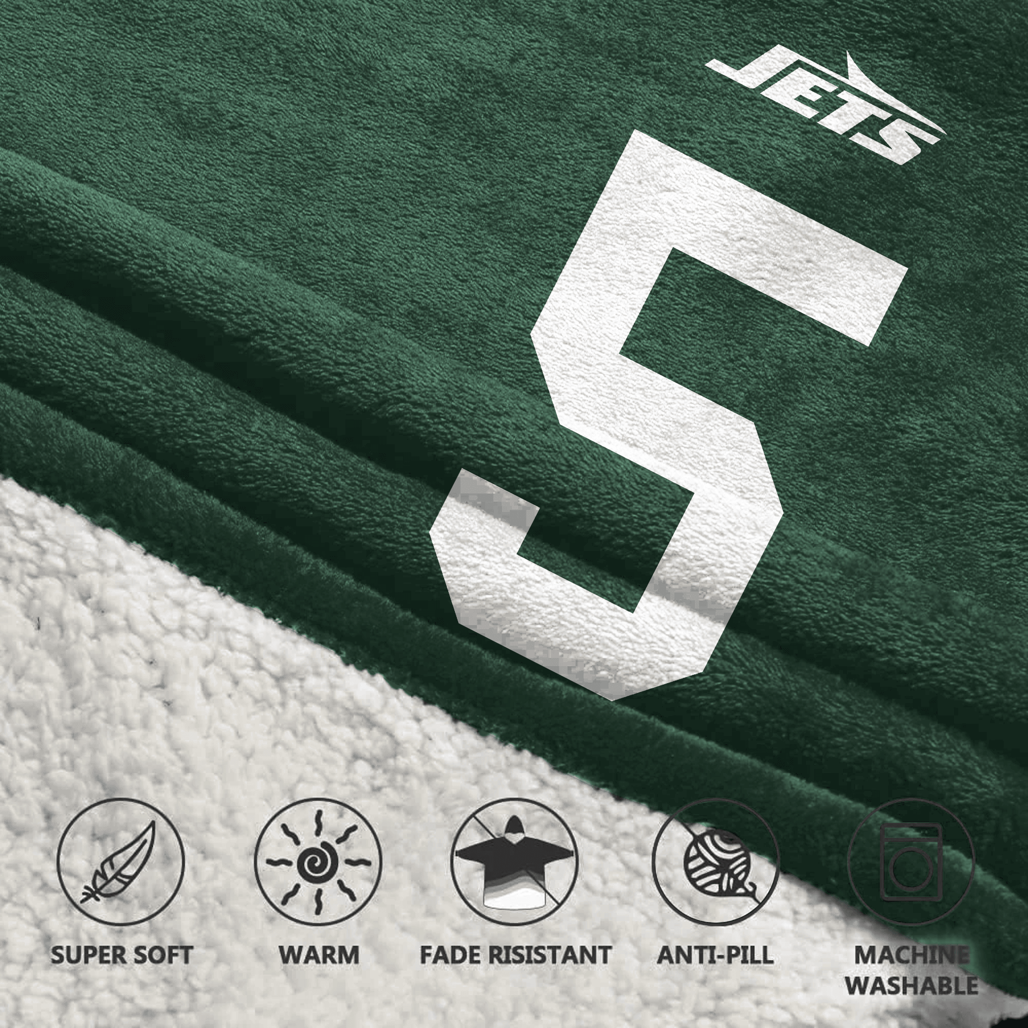 Adult G.W 5 New York J Football Unisex Blanket Hoodie
