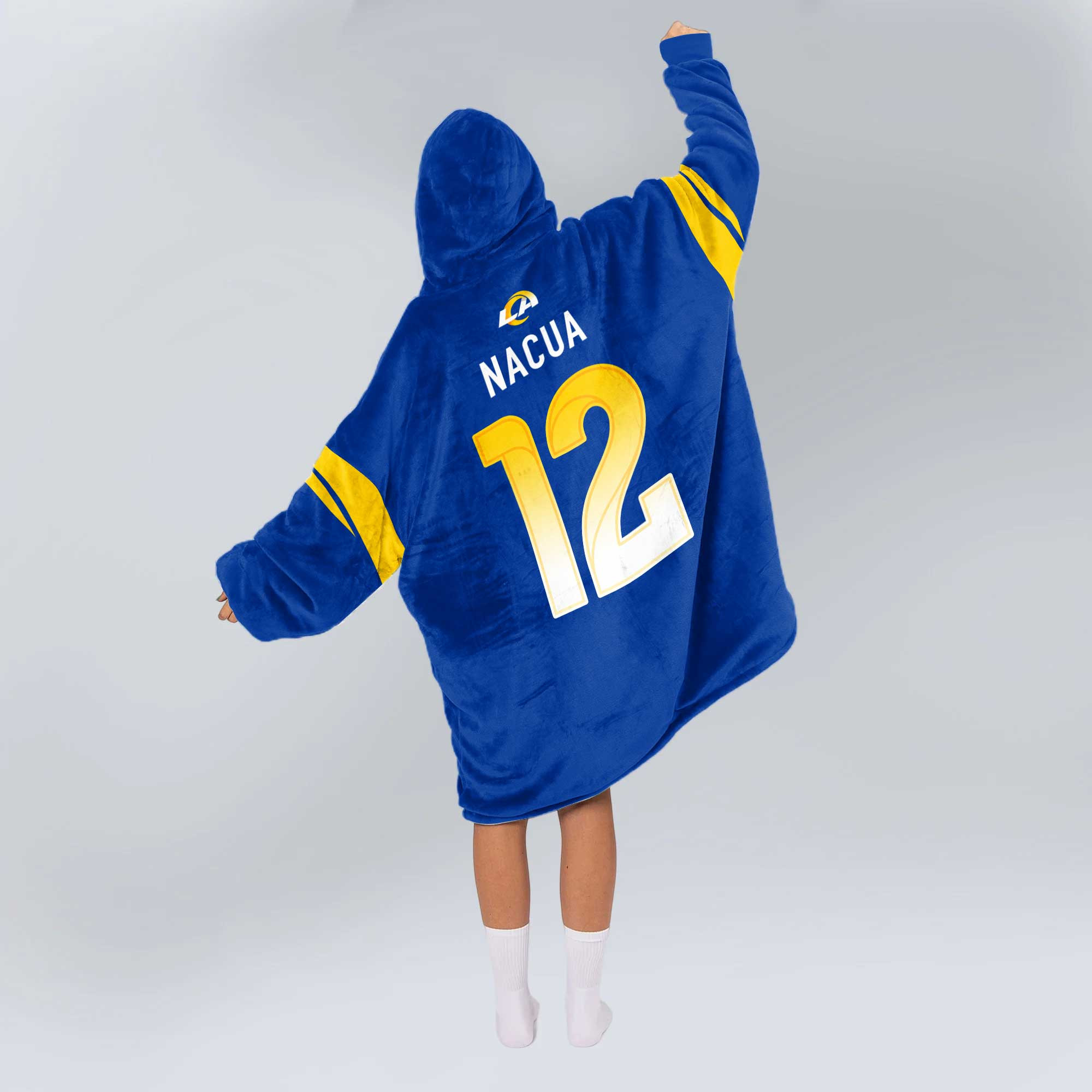 Adult P.N 12 Los Angeles R Football Unisex Blanket Hoodie