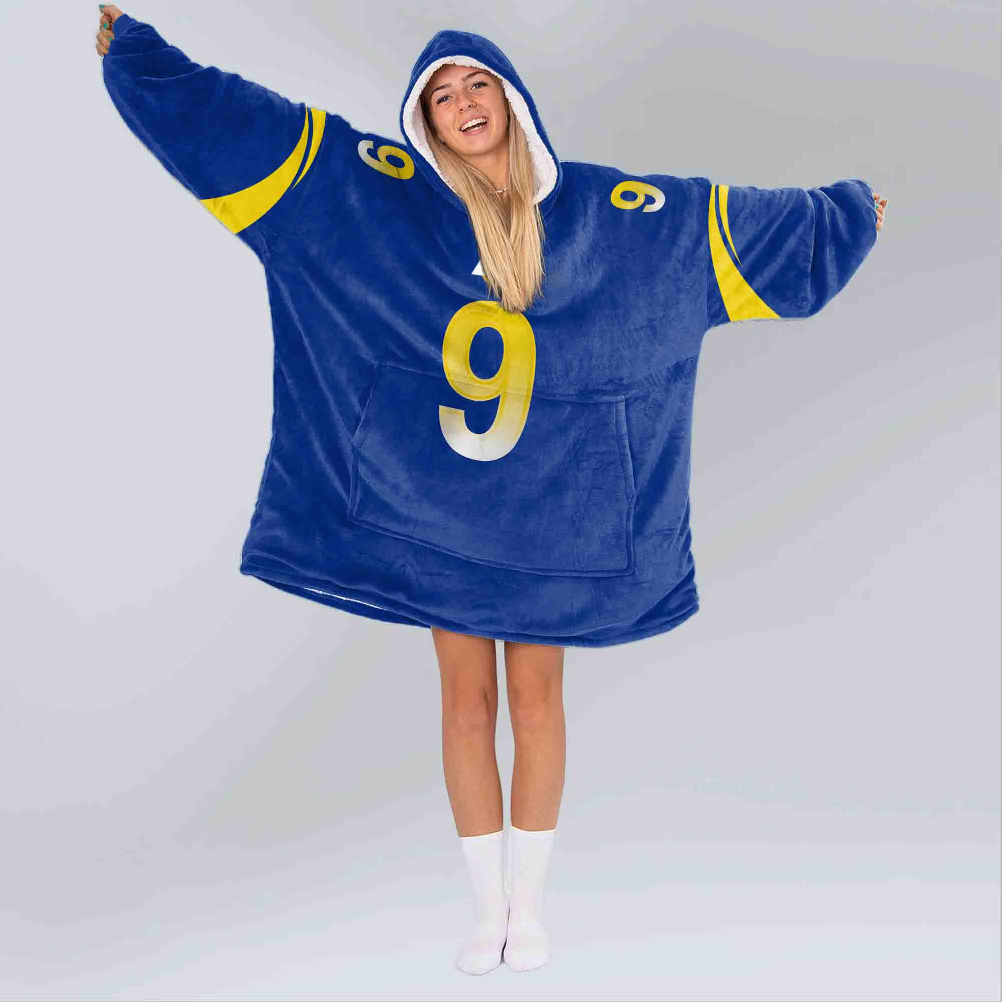 Adult MS 9 Los Angeles Football Unisex Blanket Hoodie