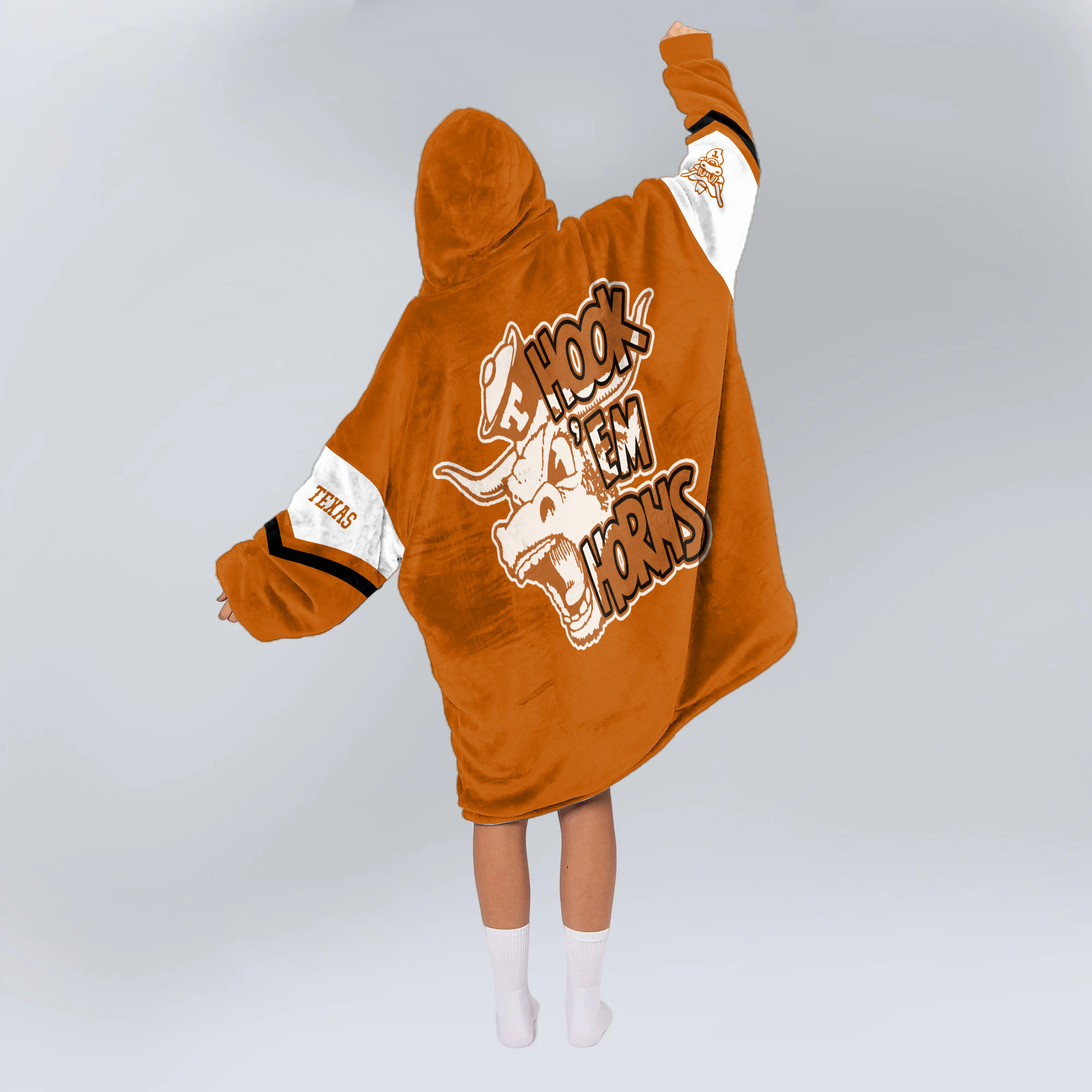 Adult Texas Longhorns Football Unisex Blanket Hoodie