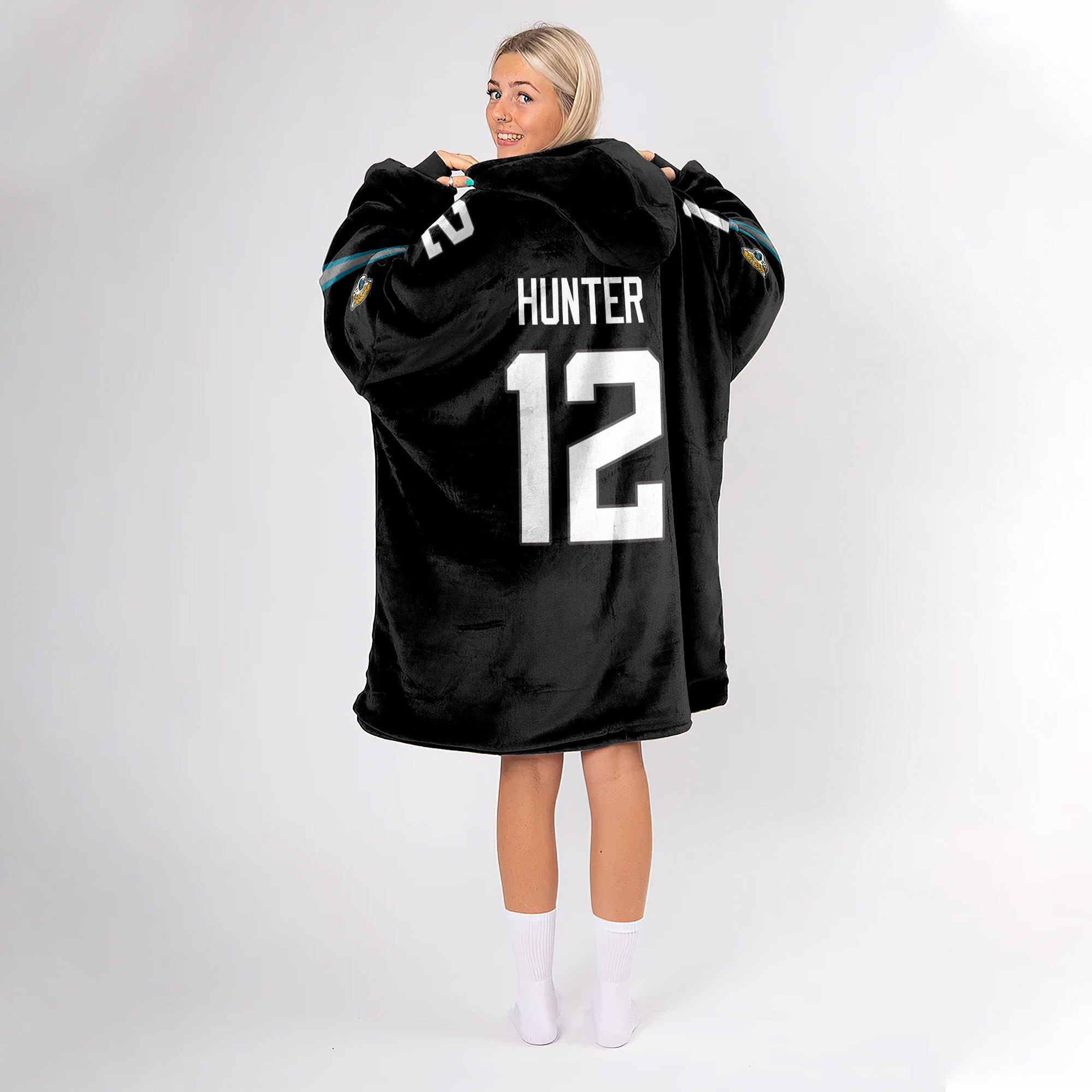 Adult 12 Jacksonville Football Unisex Blanket Hoodie