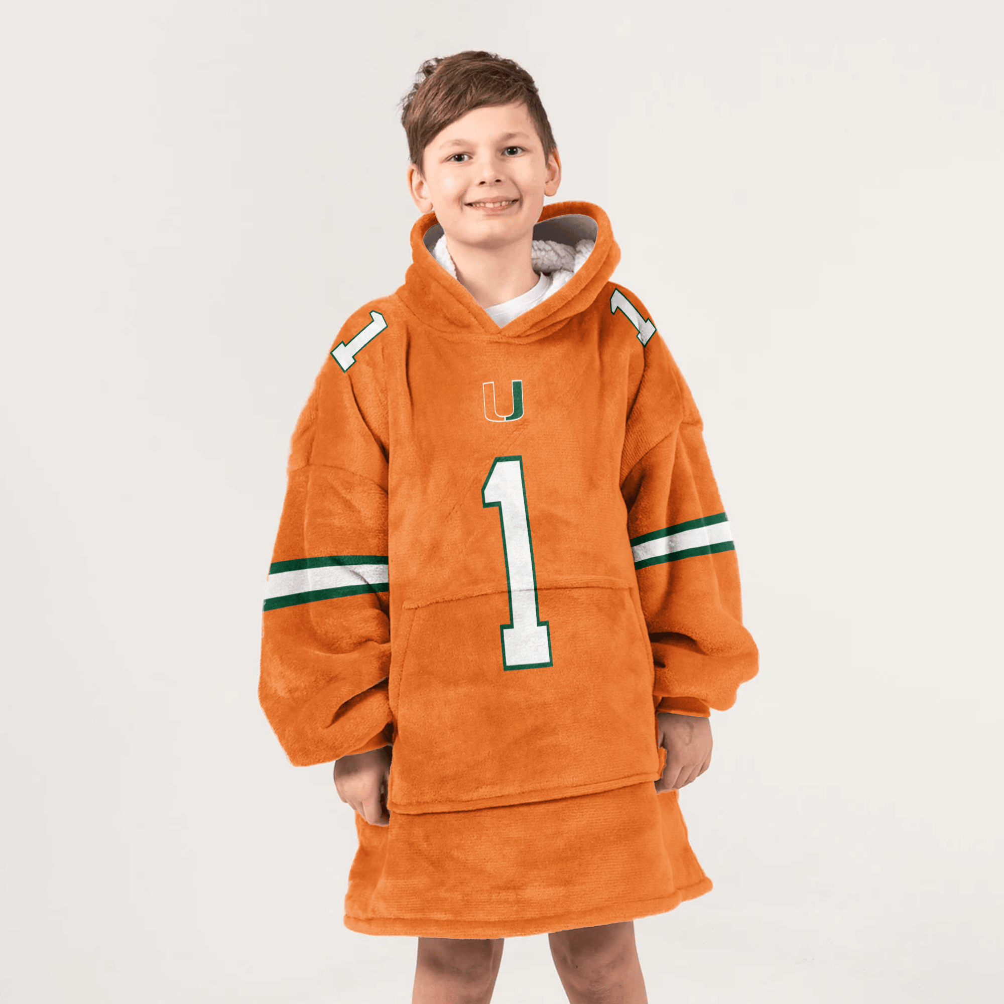 Kid #1 Miami Football Unisex Blanket Hoodie