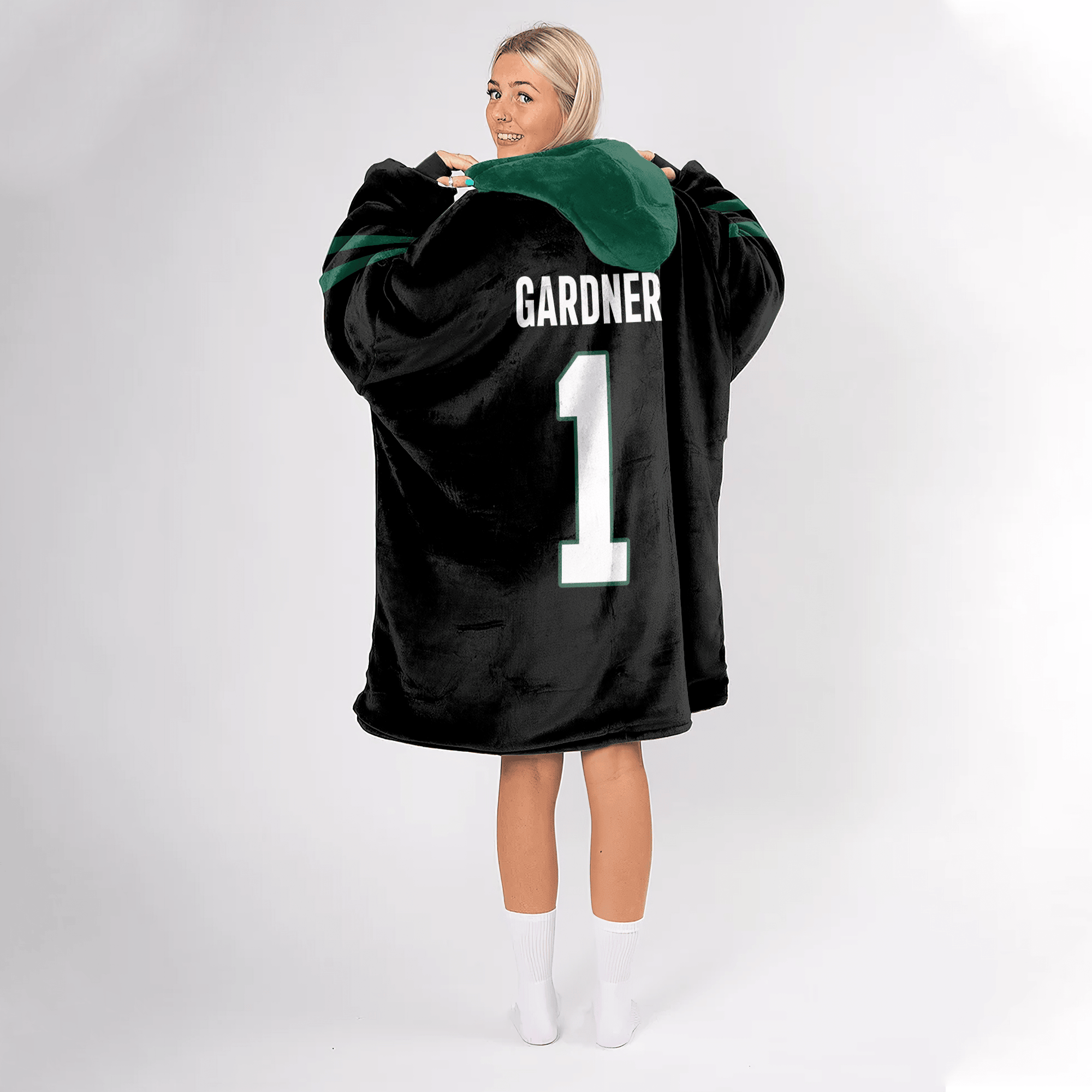 Adult A.S.G 1 New York J Football Unisex Blanket Hoodie