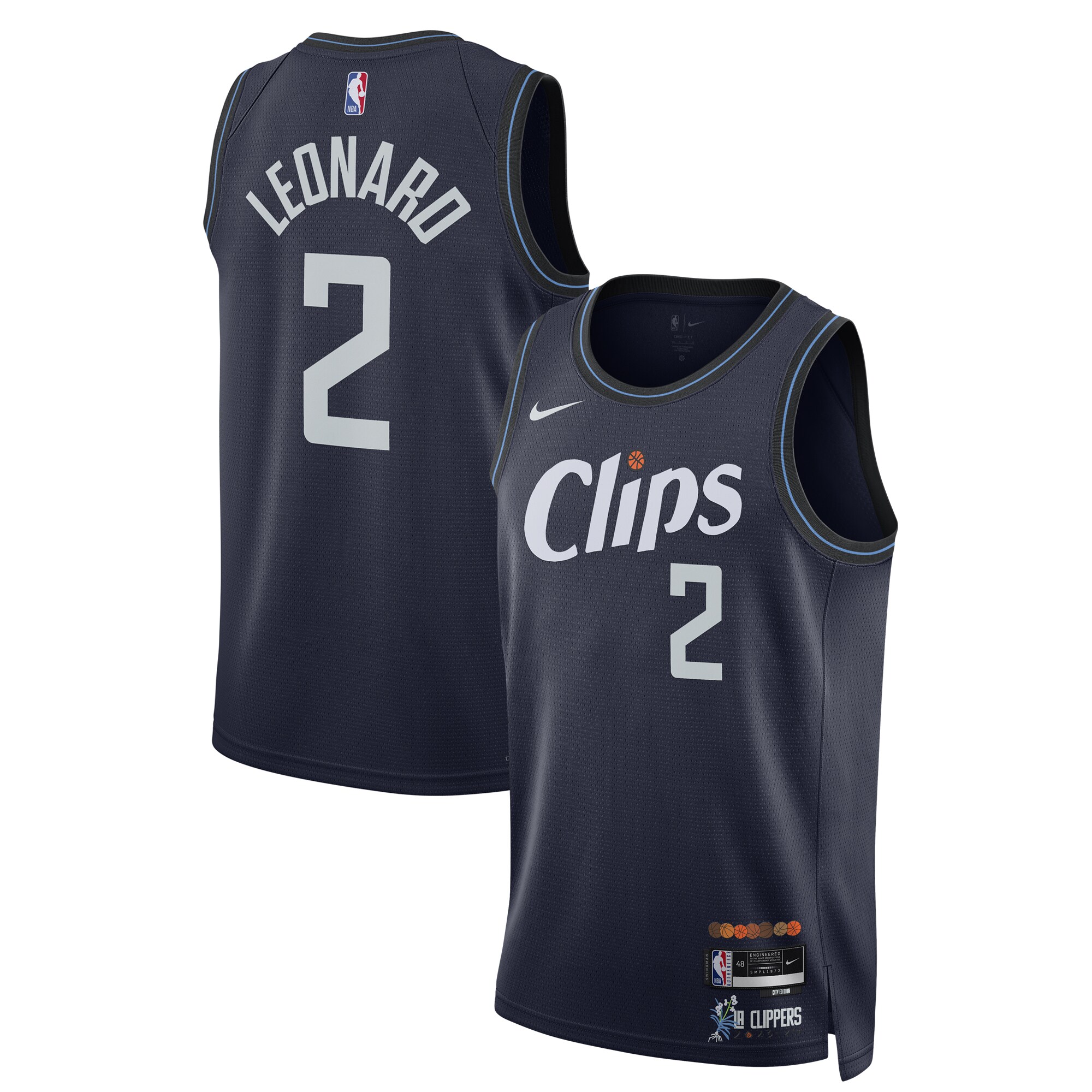 Unisex LA Clippers Kawhi Leonard  Navy 2023/24 Swingman Jersey - City Edition