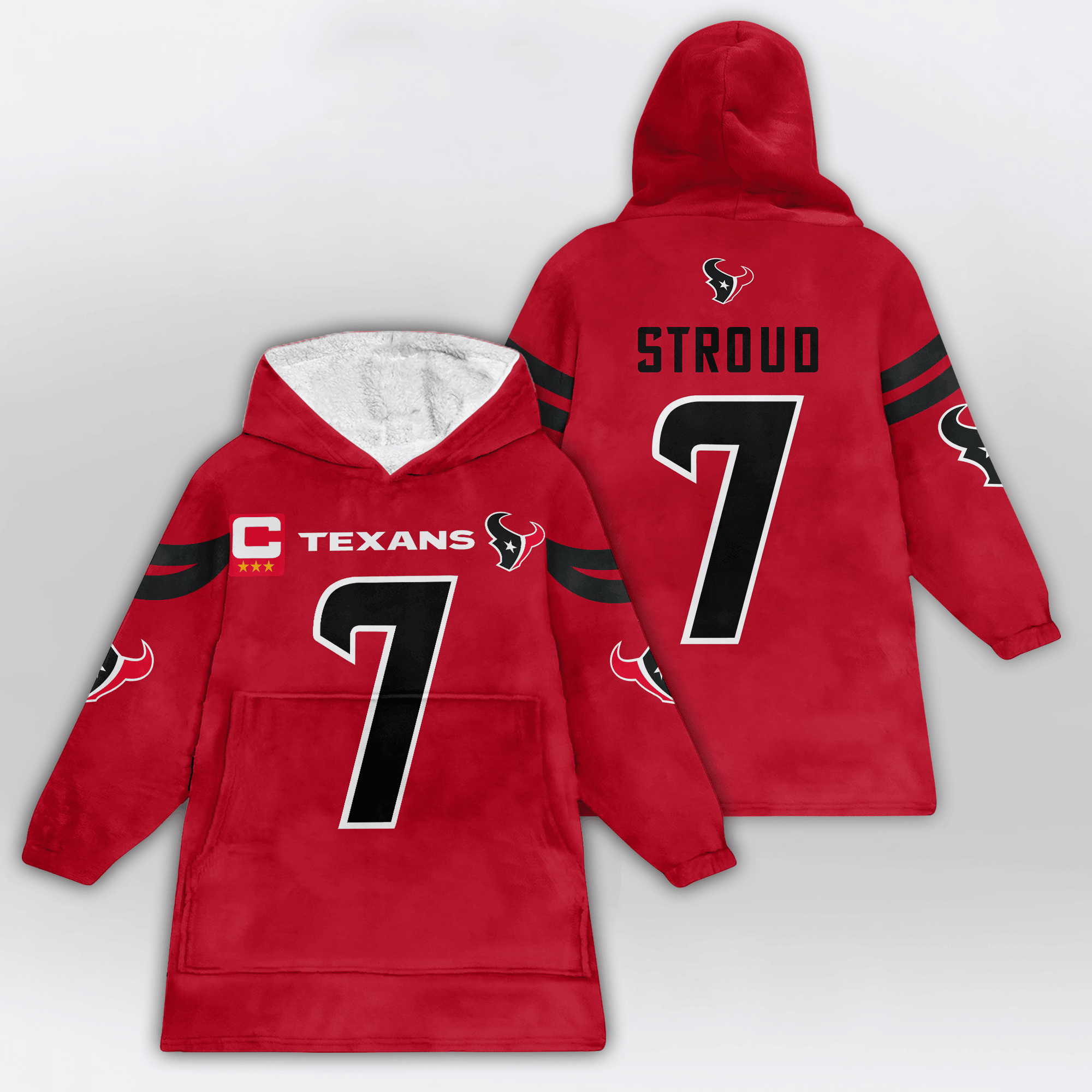 Kid C.J.S 7 Captain Houston Football Unisex Blanket Hoodie