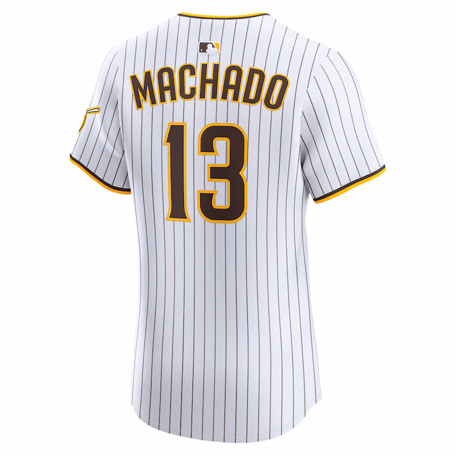 Men's San Diego Padres Manny Machado White Home Elite Player Jersey