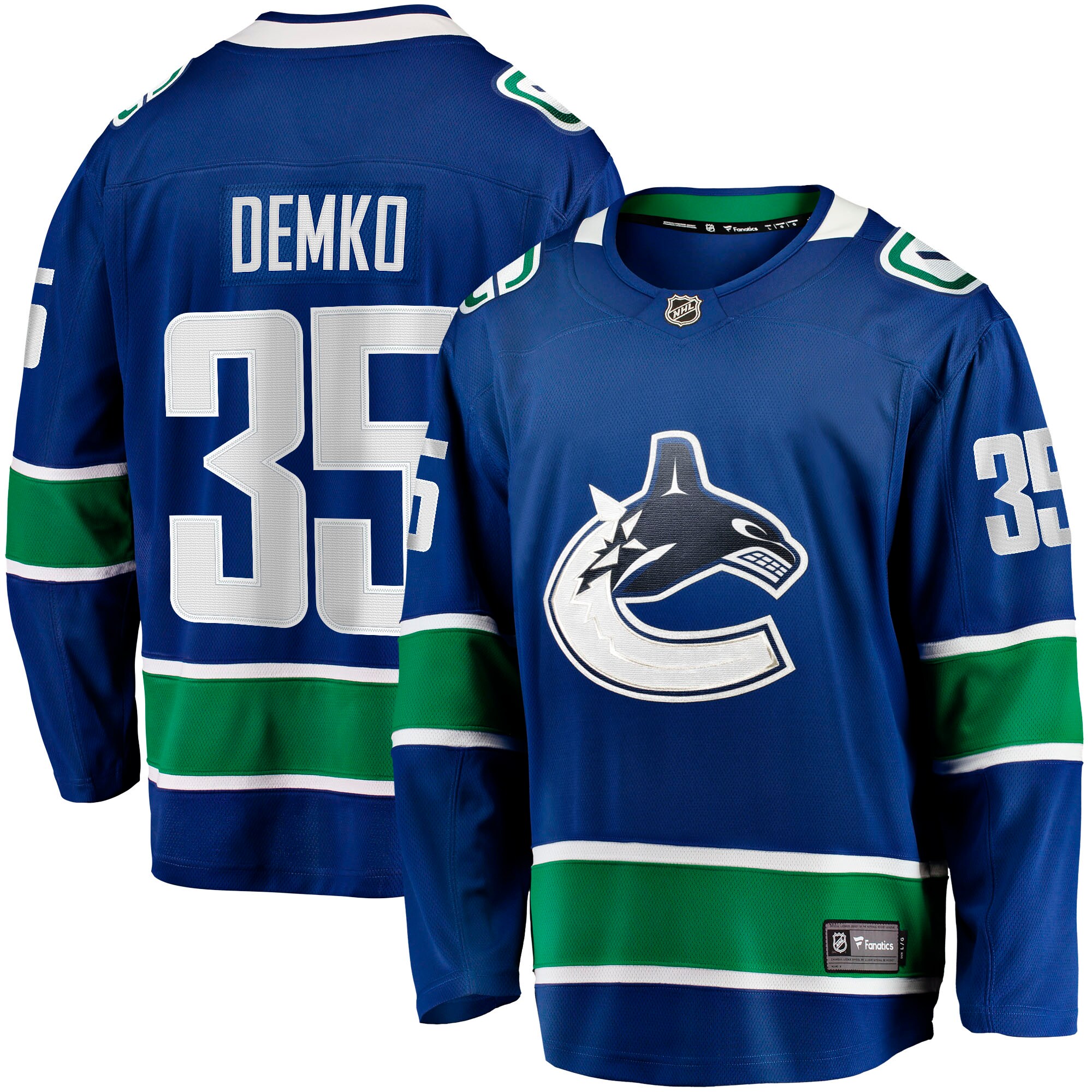 Thatcher Demko Vancouver Canucks Home Breakaway Jersey - Blue