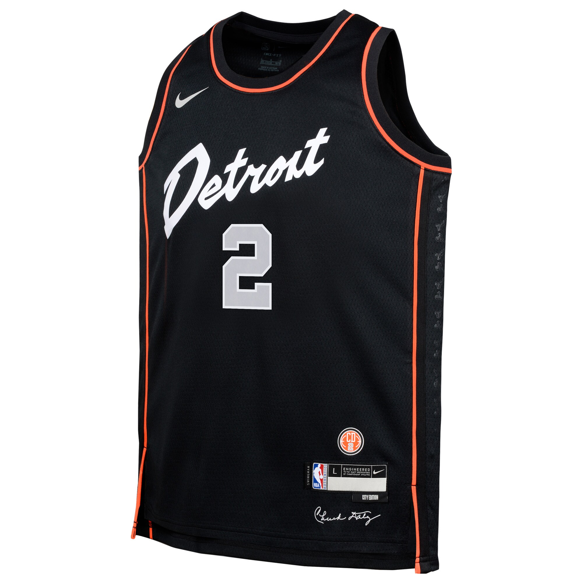 Youth Detroit Pistons Cade Cunningham  Black 2023/24 Swingman Replica Jersey - City Edition