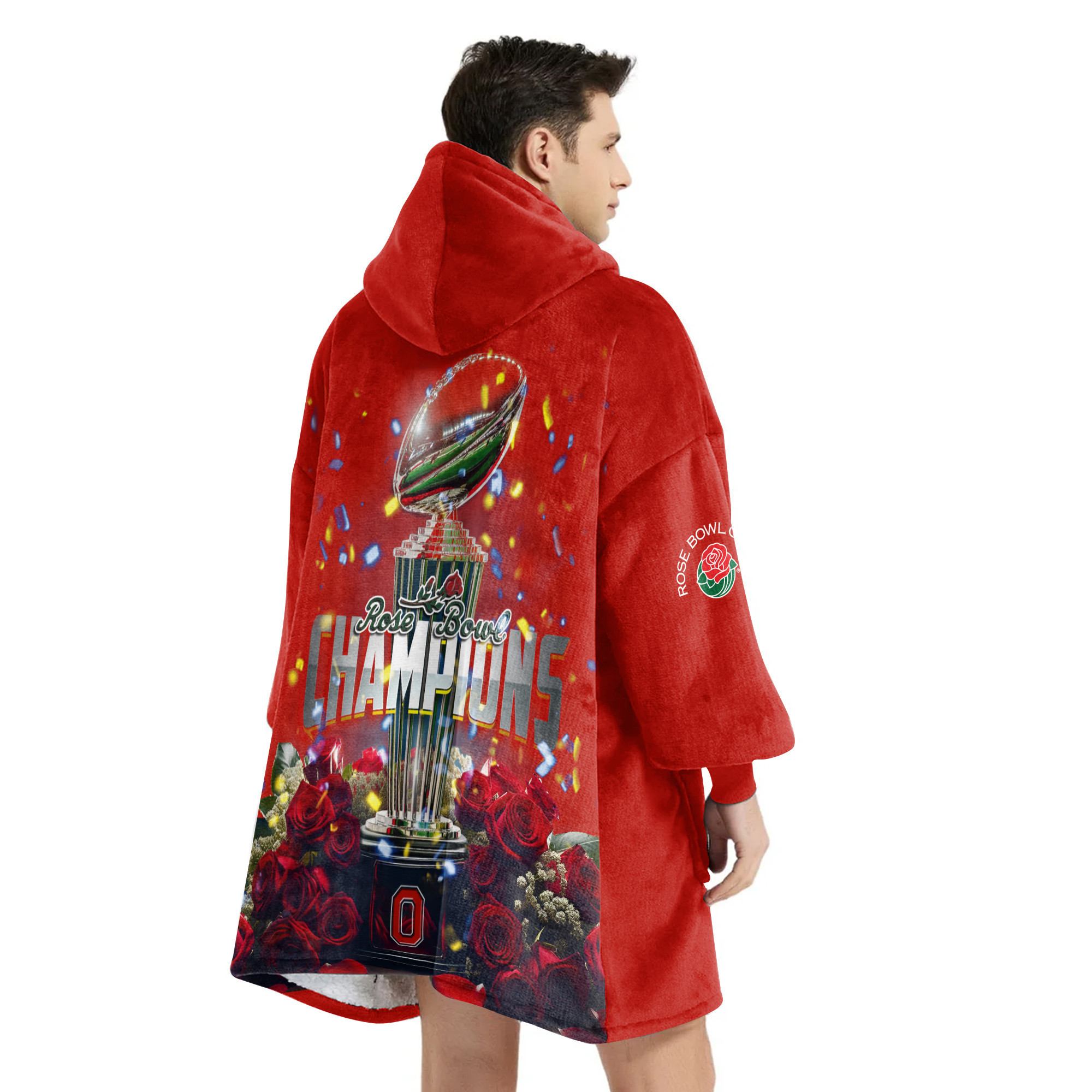 Adult Champions Ohio State Football Unisex Blanket Hoodie