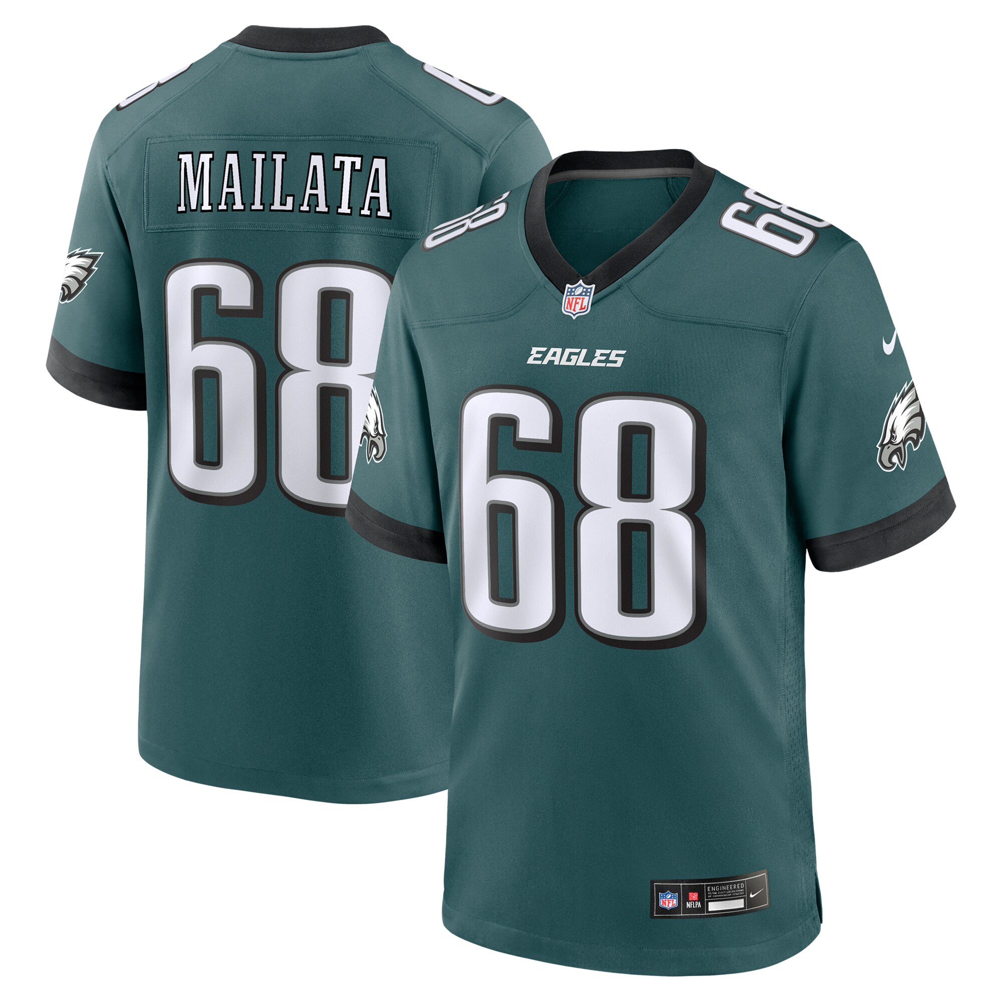 Mailata Philadelphia Eagles #68 Team Game Jersey - Midnight Green