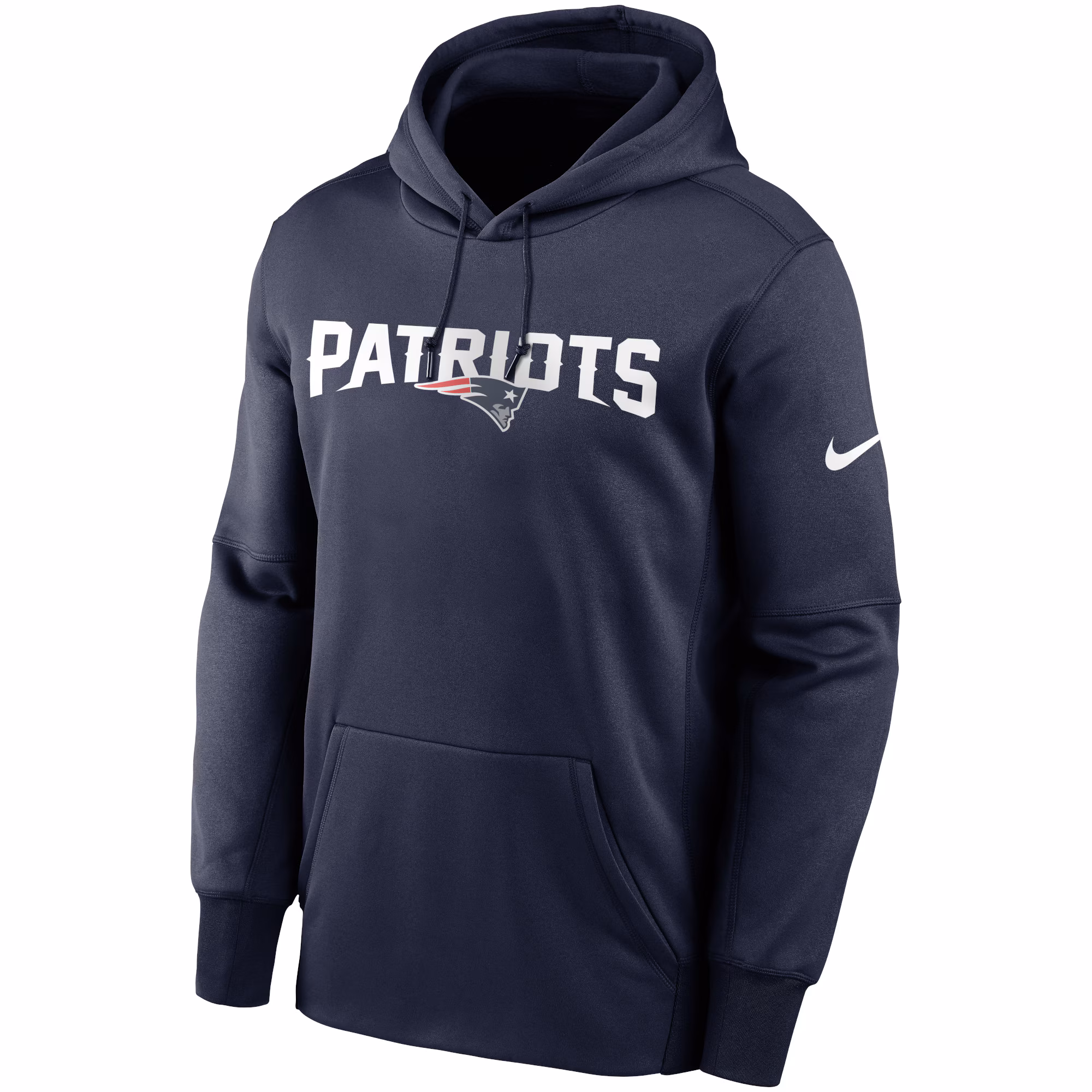 New England Patriots Fan Gear Wordmark Performance Pullover Hoodie - Navy