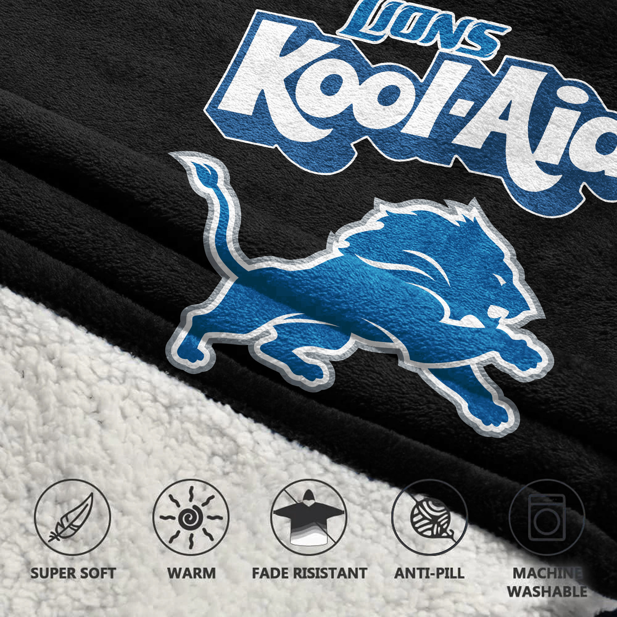 Adult 16 Detroit Lions Football Unisex Blanket Hoodie