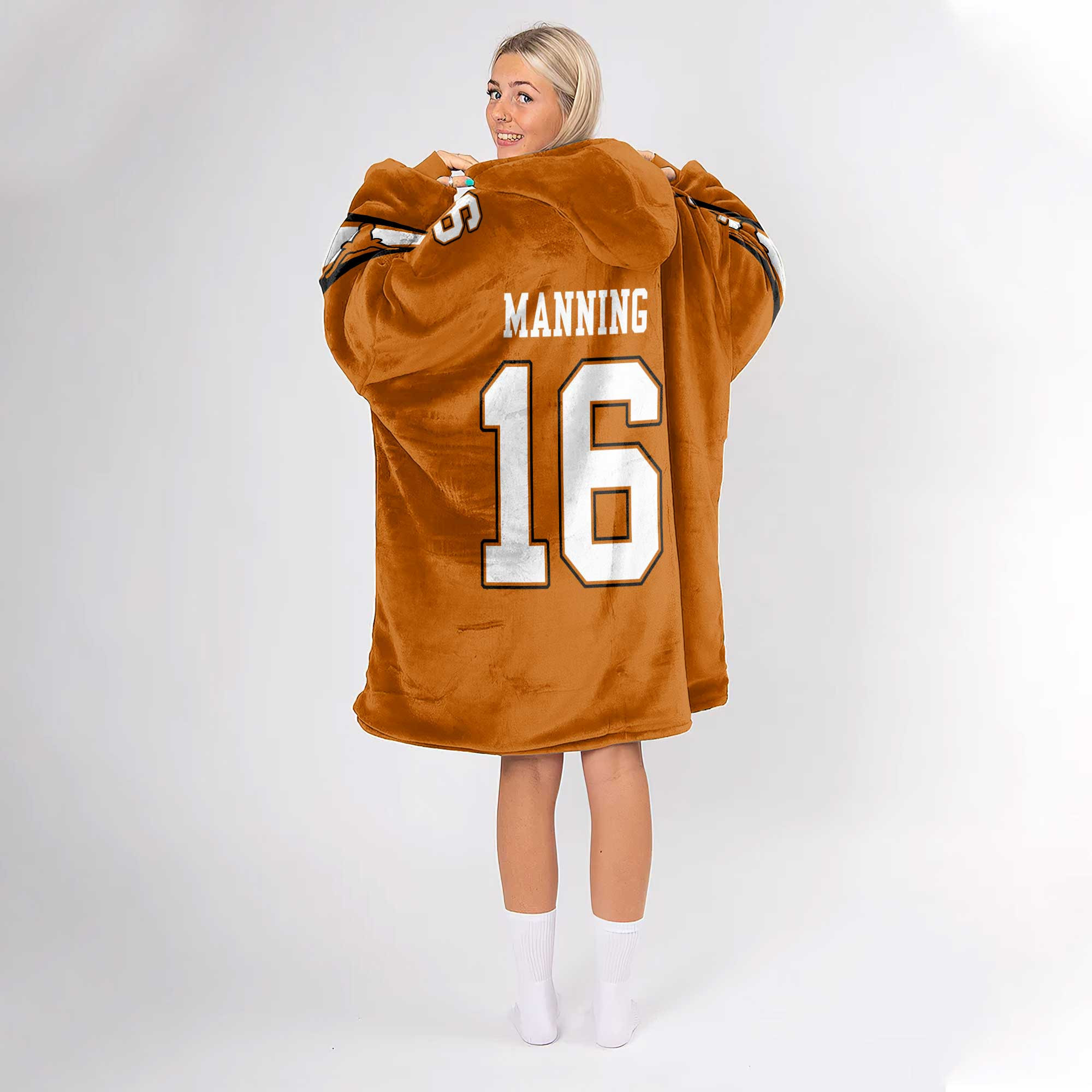 Adult 16 Texas Longhorns Football Unisex Blanket Hoodie