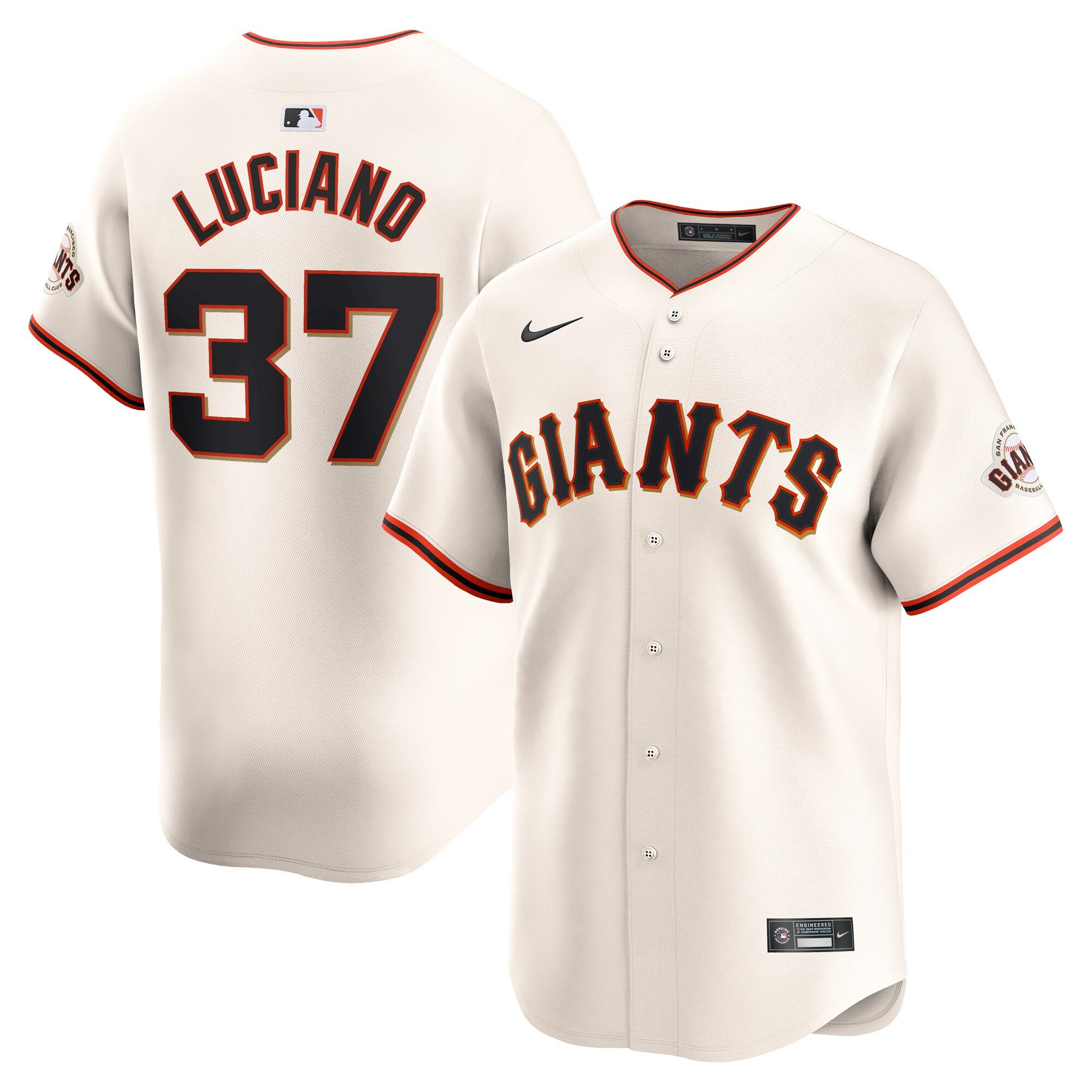 Men's San Francisco Giants #37 Marco Luciano  Cream Home Limited Player Jersey