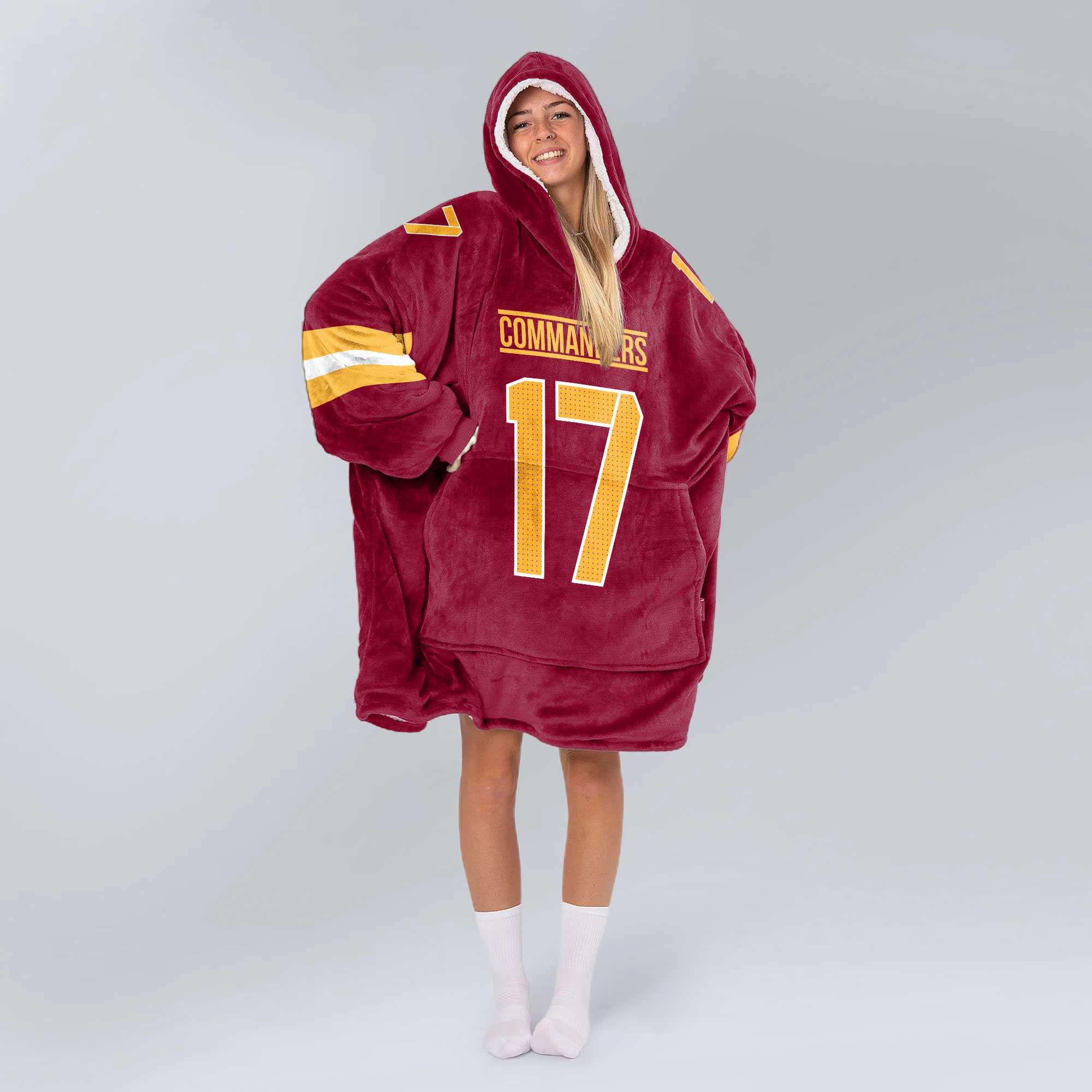 Adult 7 Washington Football Unisex Blanket Hoodie