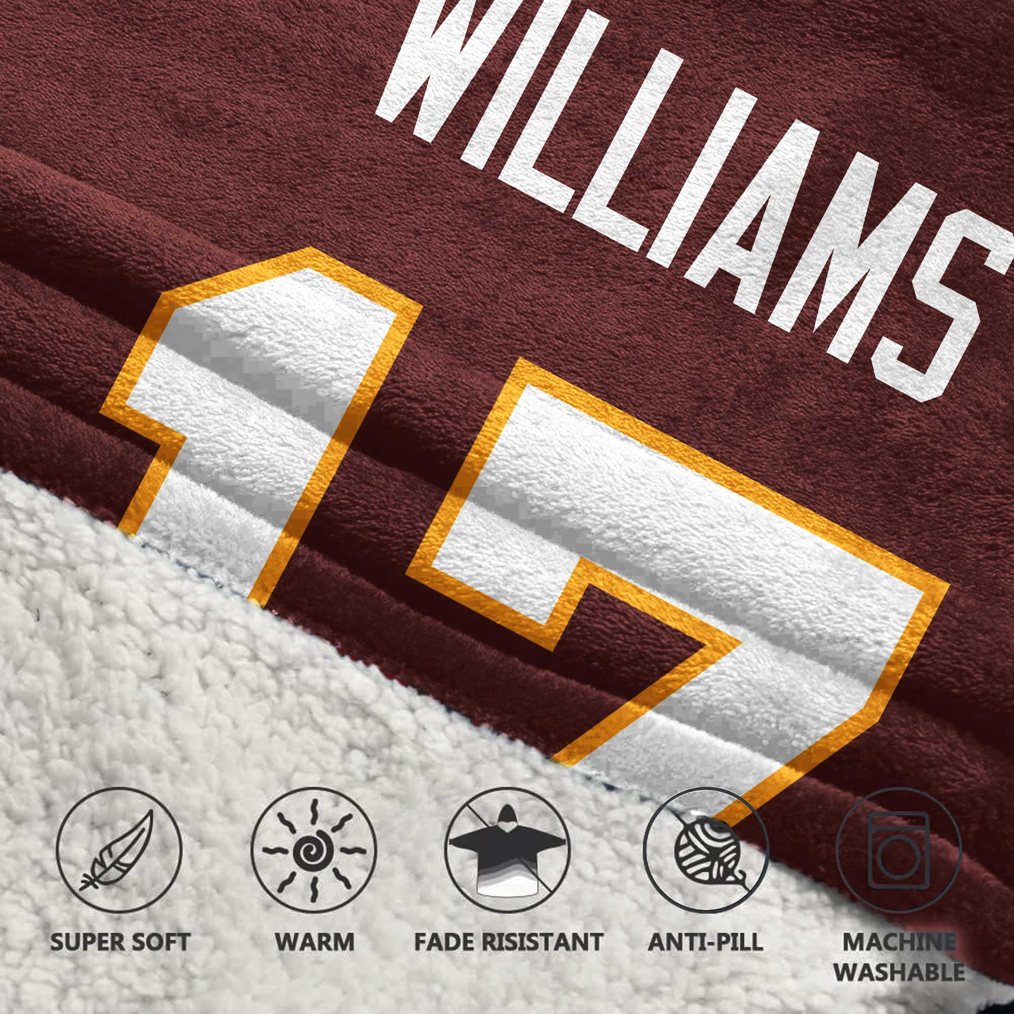 Kid 17 Washington Football Unisex Blanket Hoodie