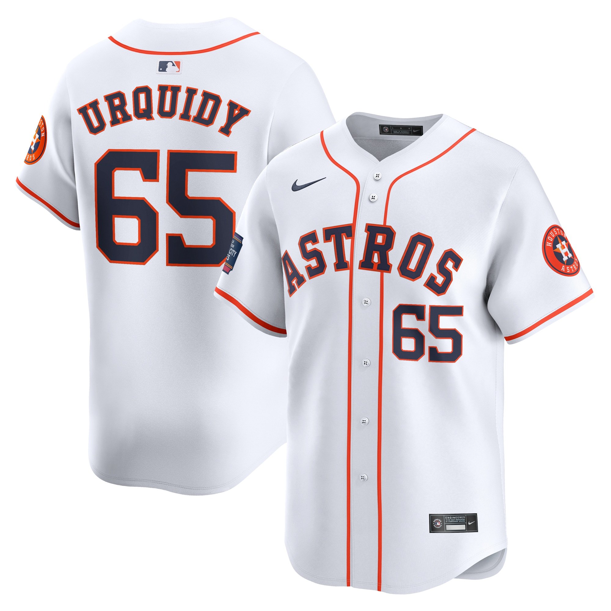 Men's Houston Astros Jose Urquidy  White 2024 MLB World Tour Mexico City Series Home Limited Player Jersey